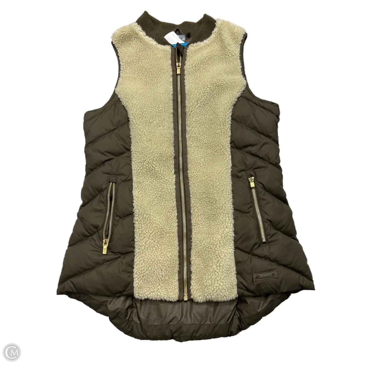 Vest Fleece By Athleta In Green & Tan, Size: S