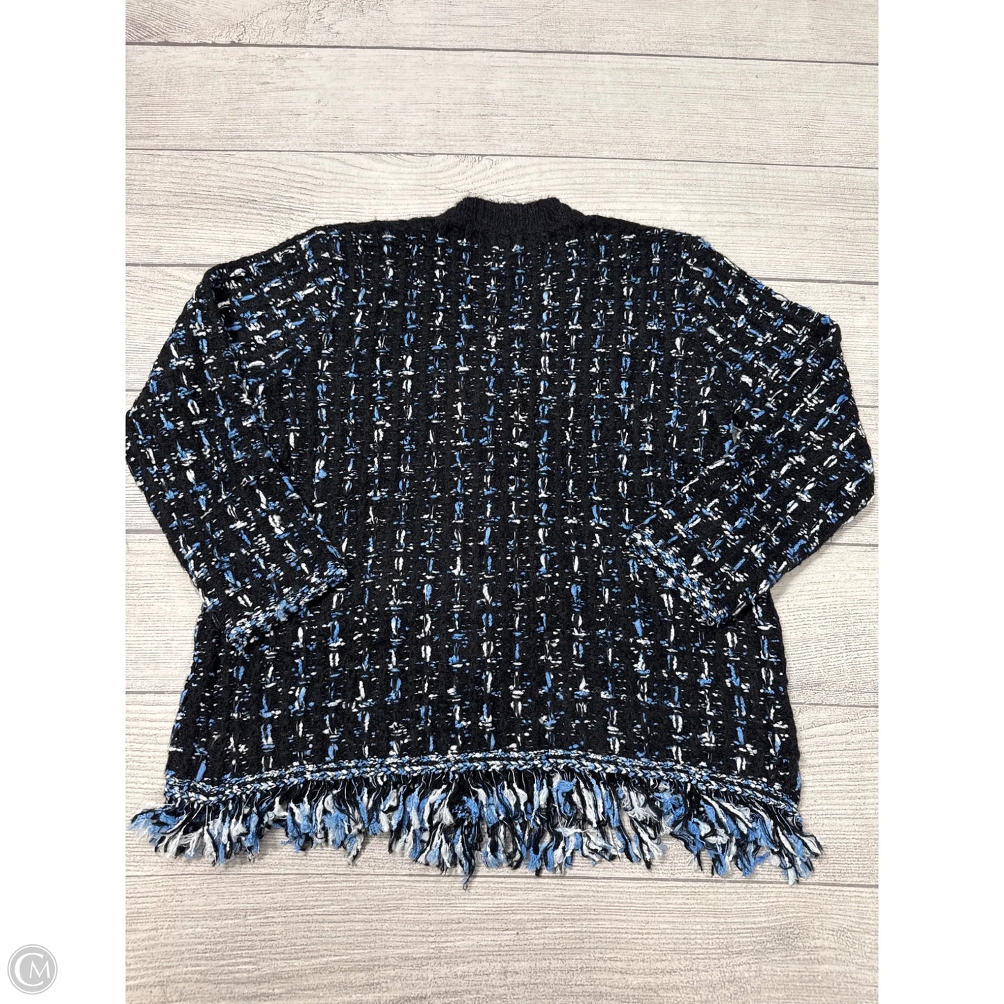 Blazer / Cardigan By Anthropologie In Black & Blue, Size: M