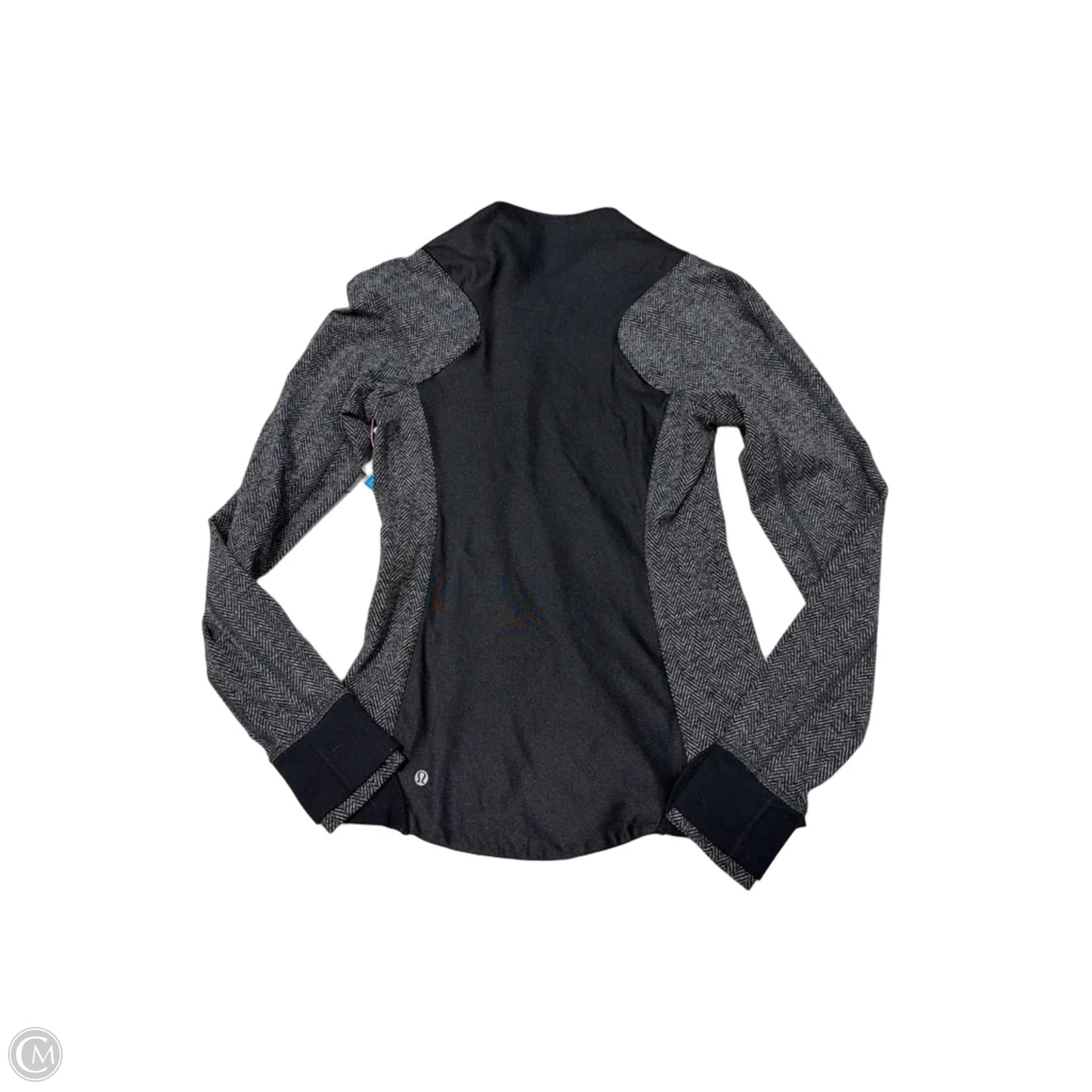 Athletic Jacket By Lululemon In Black & Grey, Size: S