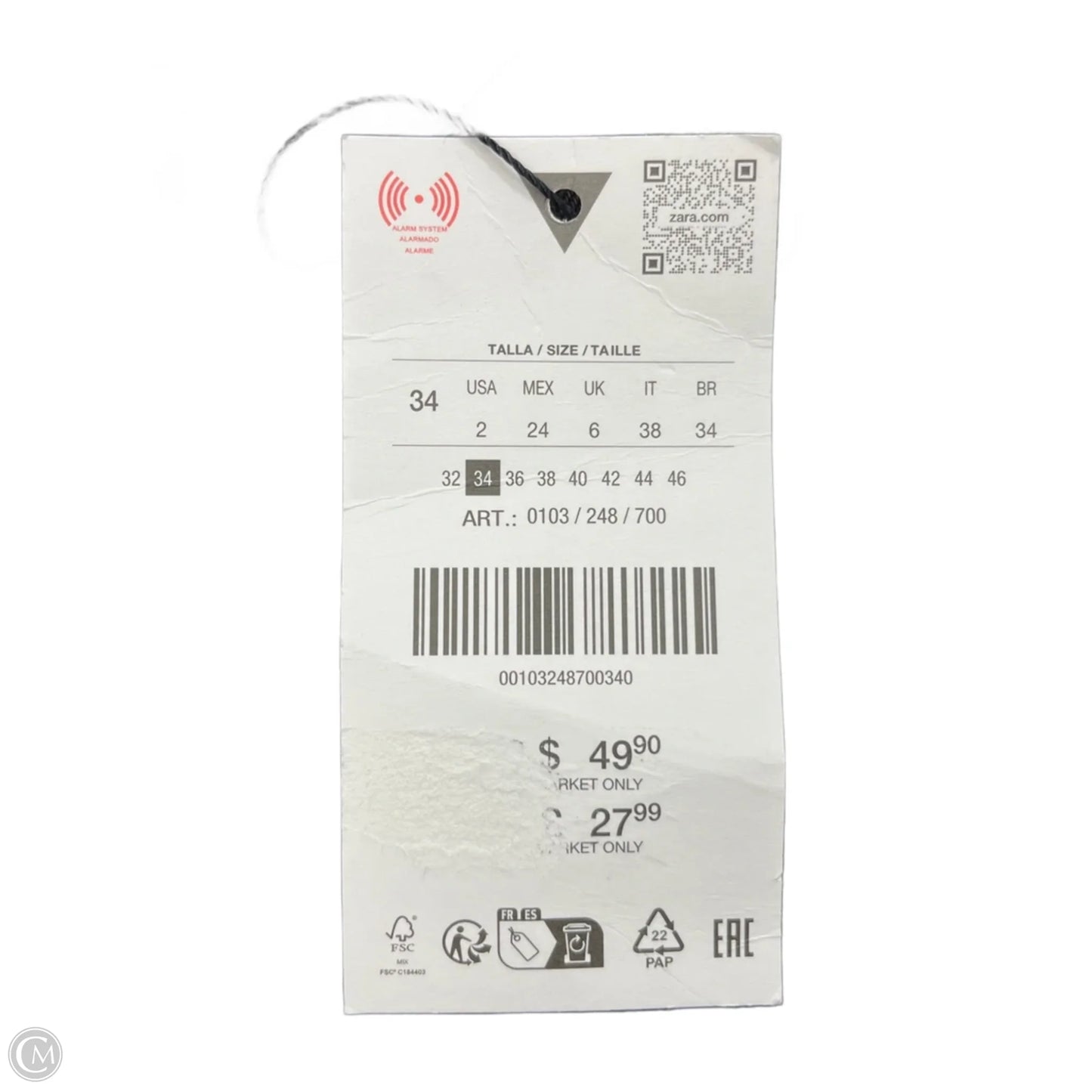 Jeans Straight By Zara In Brown, Size: 2