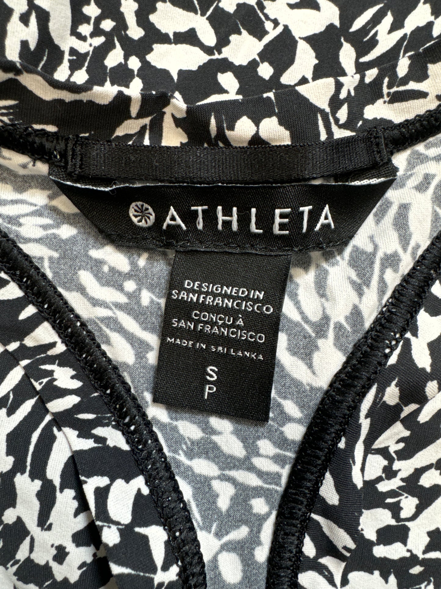 Athletic Tank Top By Athleta In Black & White, Size: S