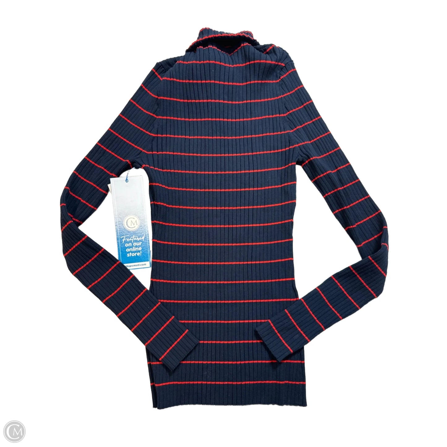 Top Long Sleeve Designer By Tory Burch In Striped Pattern, Size: S