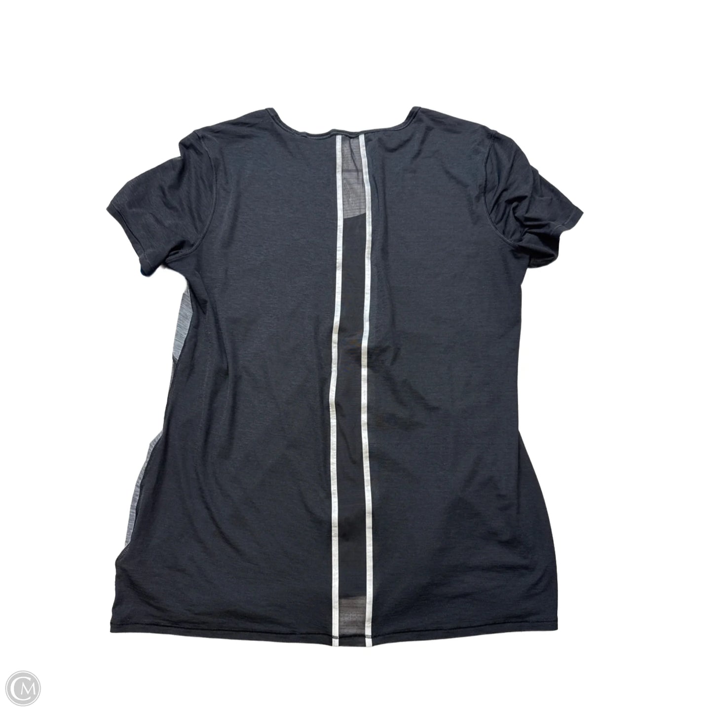 Athletic Top Short Sleeve By Athleta In Black & Grey, Size: L
