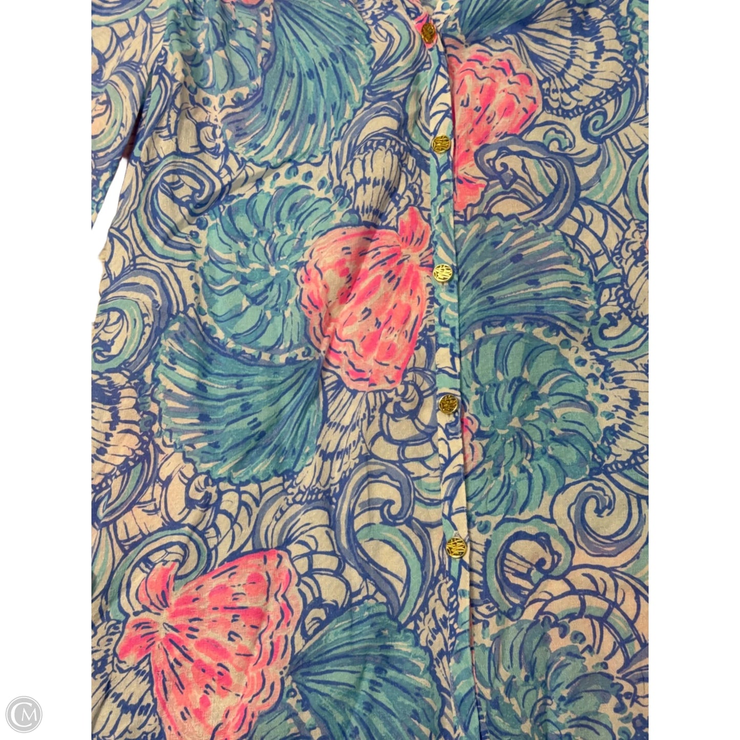 Top Long Sleeve Designer By Lilly Pulitzer In Blue & Pink, Size: Xxs