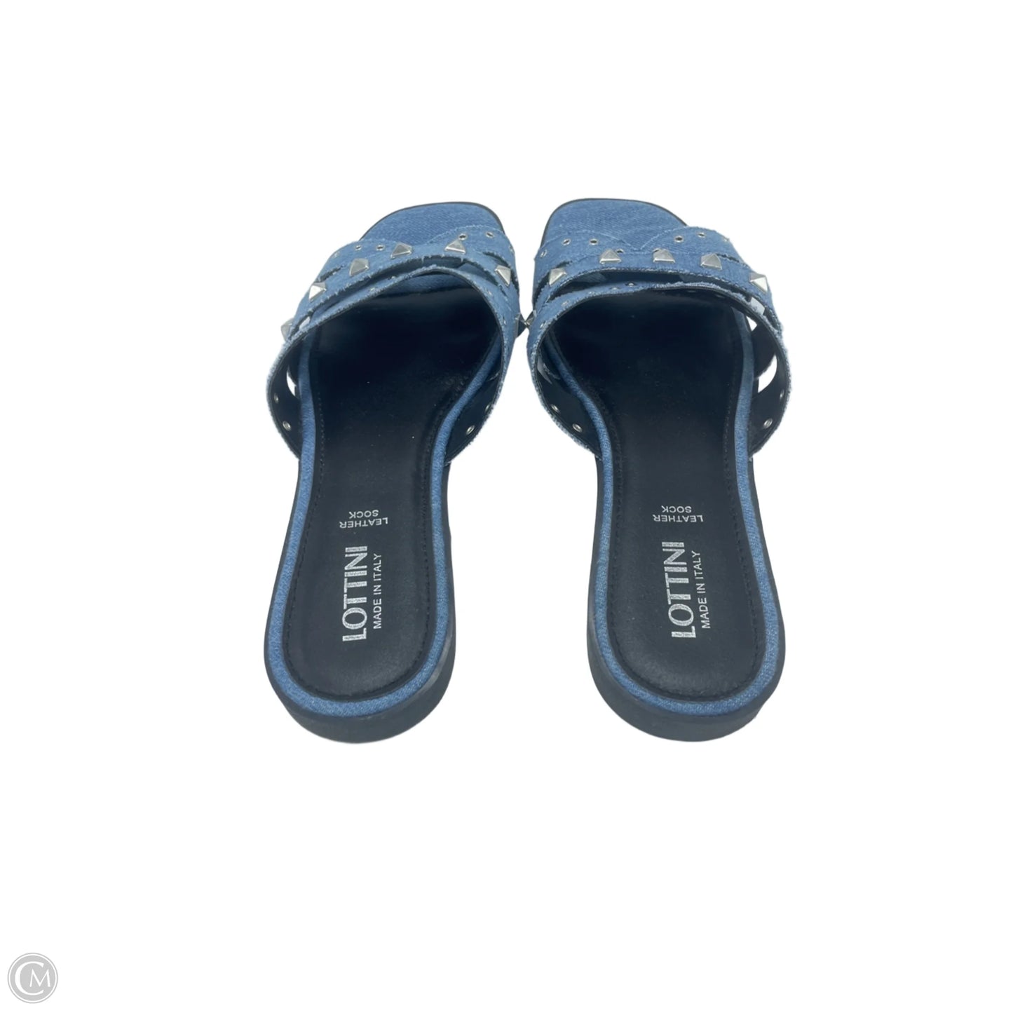 Sandals Flats By Lottini In Blue Denim, Size: 8.5