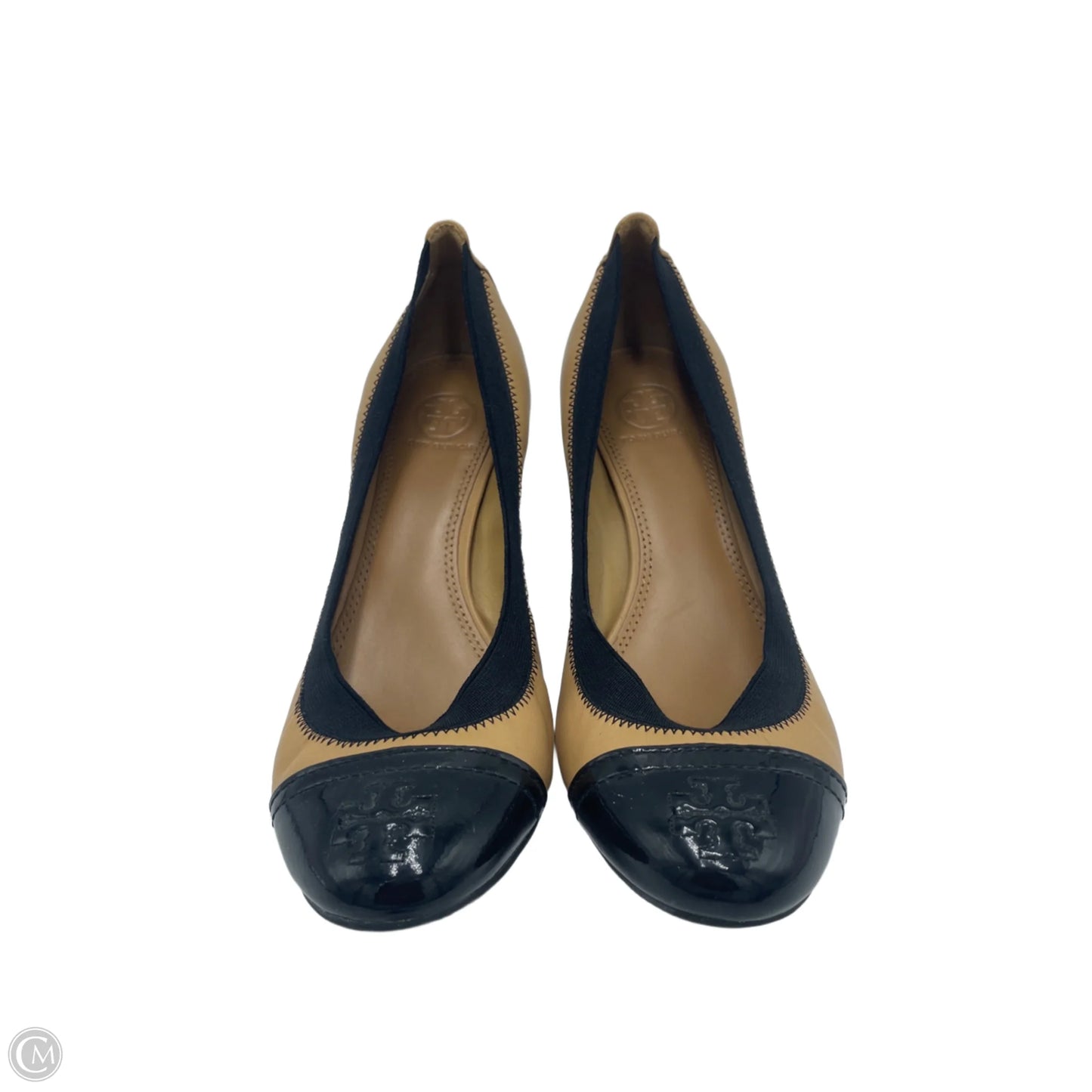 Shoes Designer By Tory Burch In Black & Tan, Size: 8