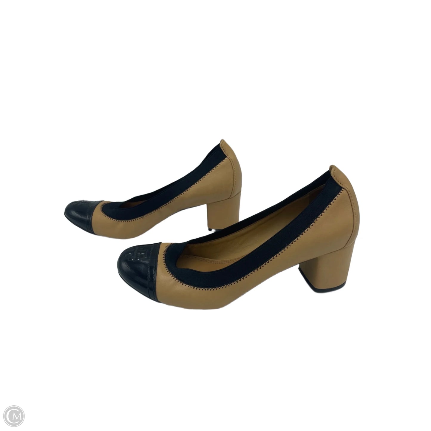 Shoes Designer By Tory Burch In Black & Tan, Size: 8