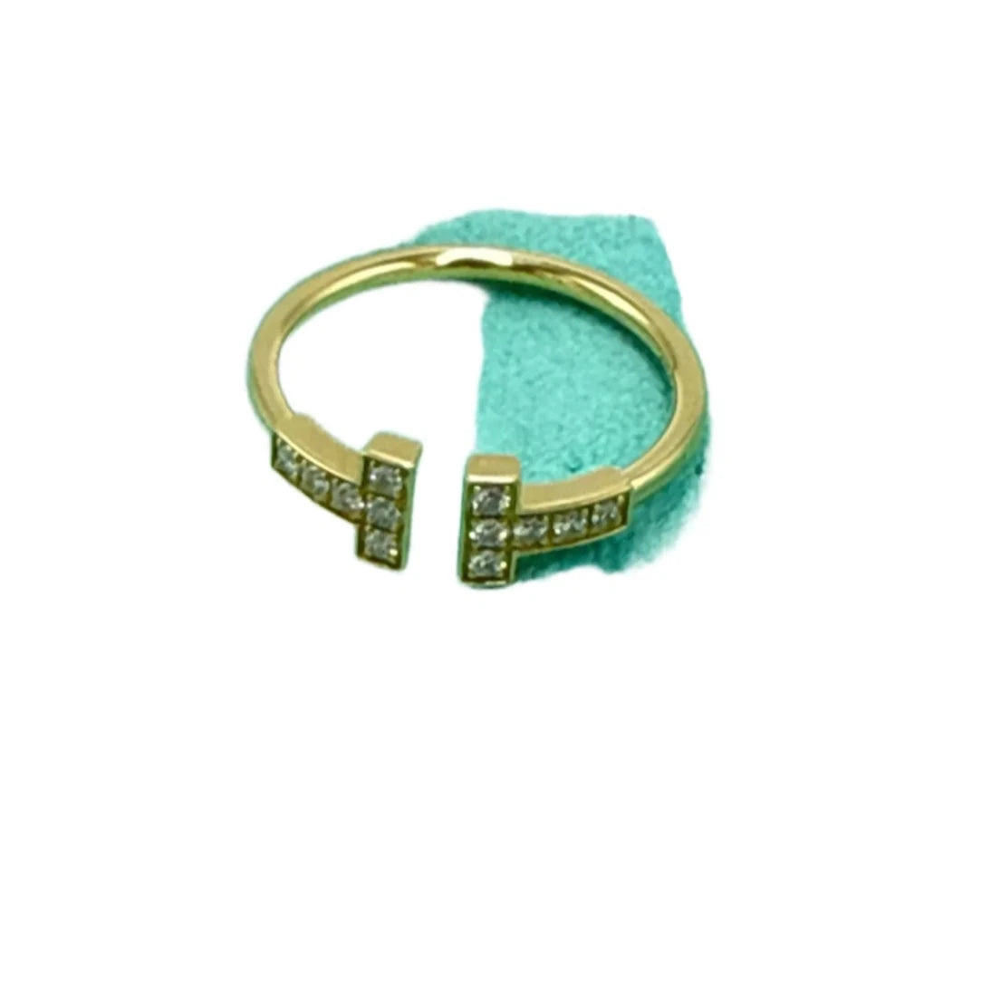 Tiffany & Company 18K T Wire Diamond Luxury Designer Ring, Size: 6.5