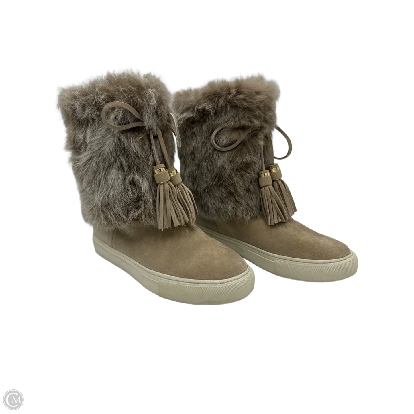 Boots Designer By Tory Burch In Taupe, Size: 8