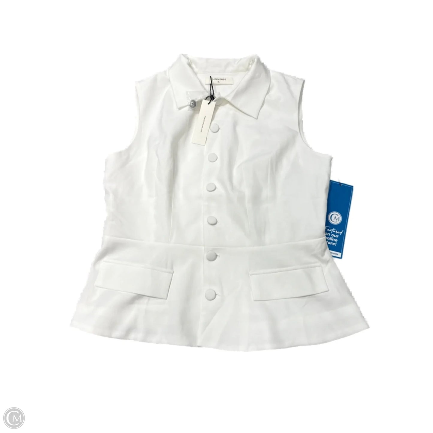 New! Top Sleeveless By Commense In White, Size: Xl