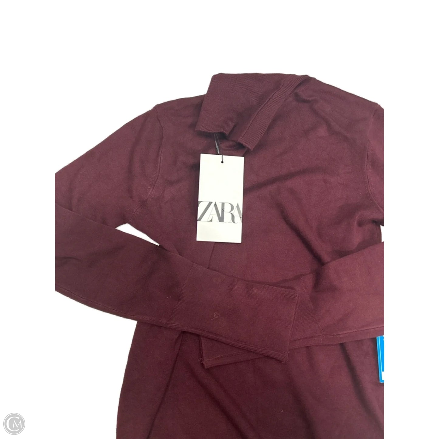 Top Long Sleeve By Zara In Maroon, Size: S