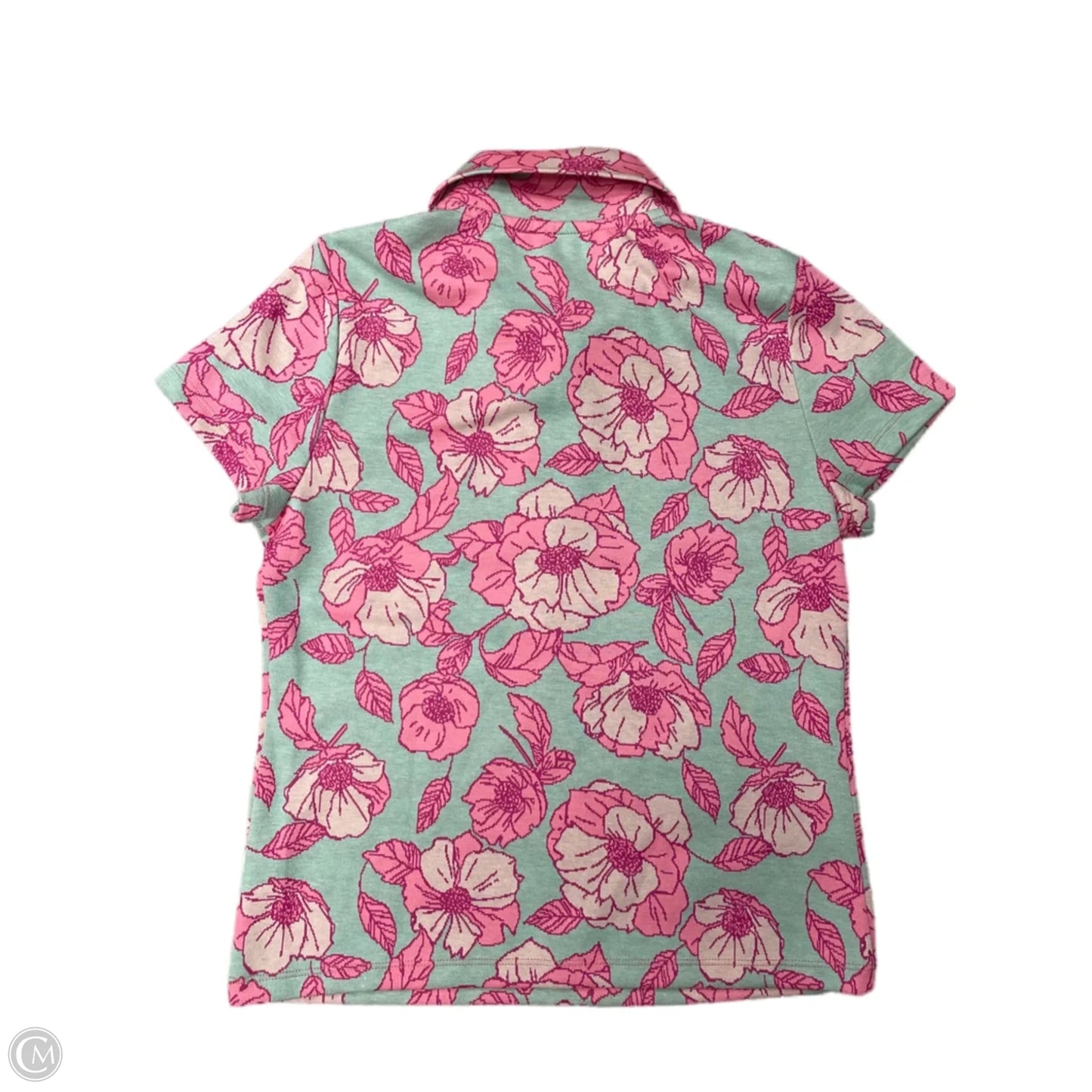 Top Short Sleeve By Maeve In Green & Pink, Size: M