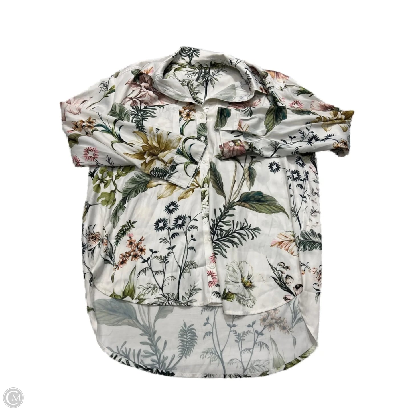 Top Long Sleeve By Anthropologie In Floral Print, Size: M