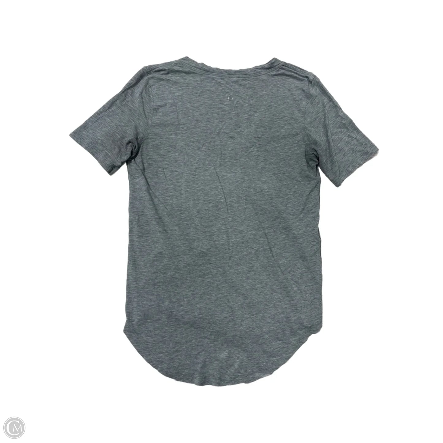 Athletic Top Short Sleeve By Lululemon In Grey, Size: M