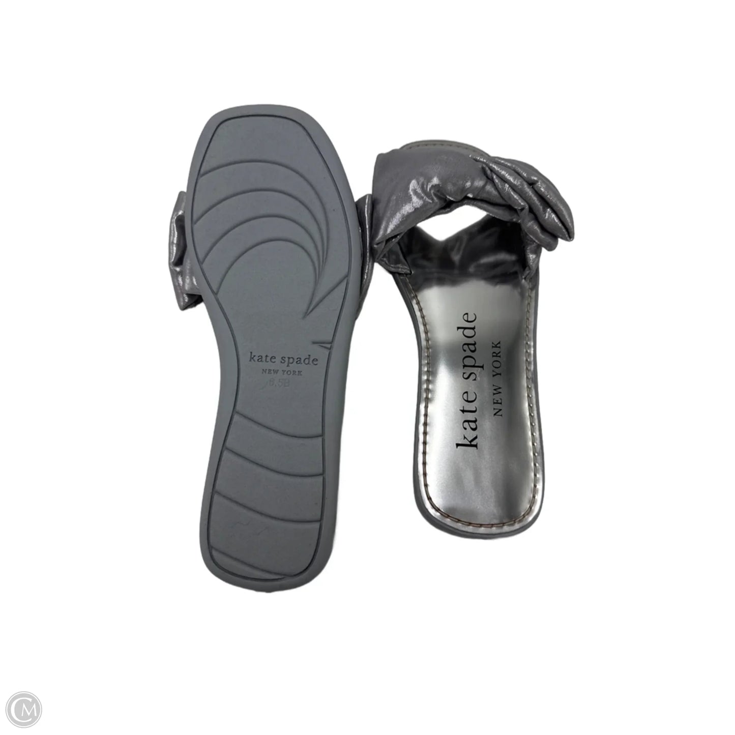 Sandals Designer By Kate Spade In Silver, Size: 6.5