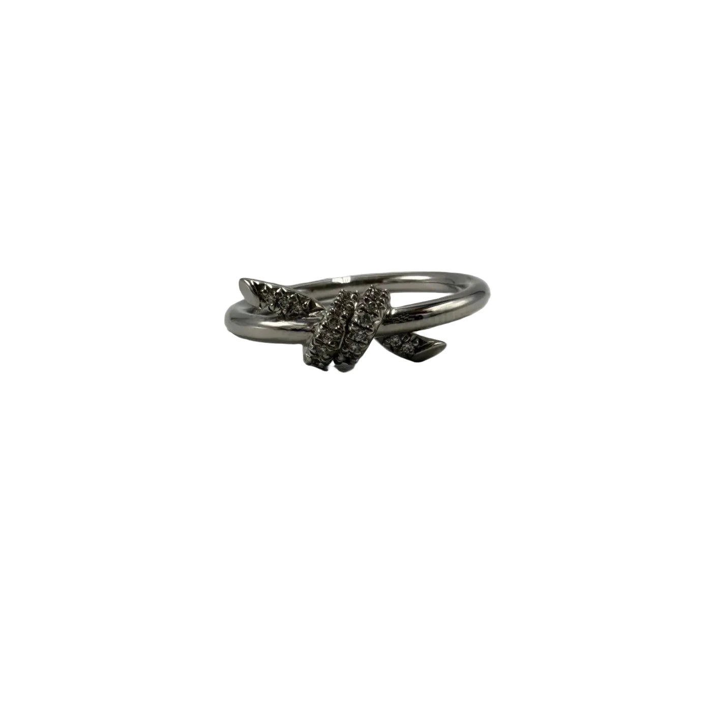 Tiffany And Company 18K Knot Luxury Diamond Ring, Size: 5.5