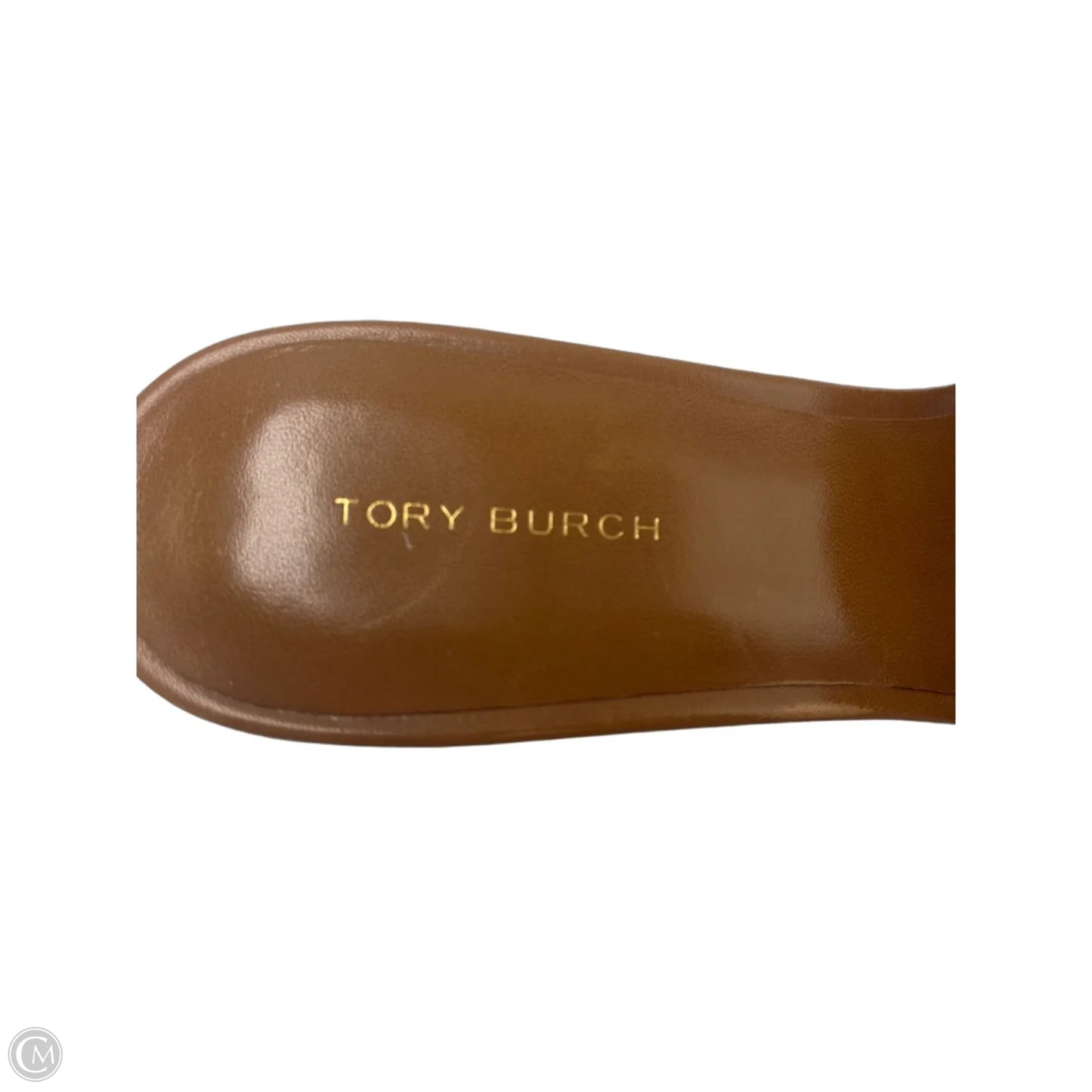Tory Burch Ines Leather Logo Designer Shoes In Tan, Size: 7