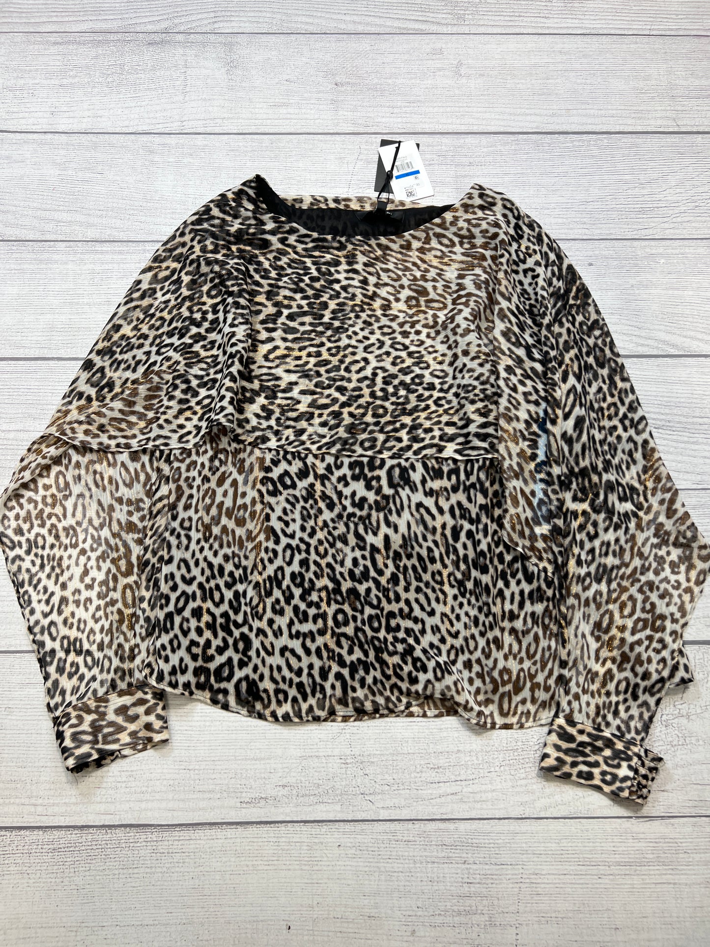 New! Top Long Sleeve By Dkny In Animal Print, Size: Xl