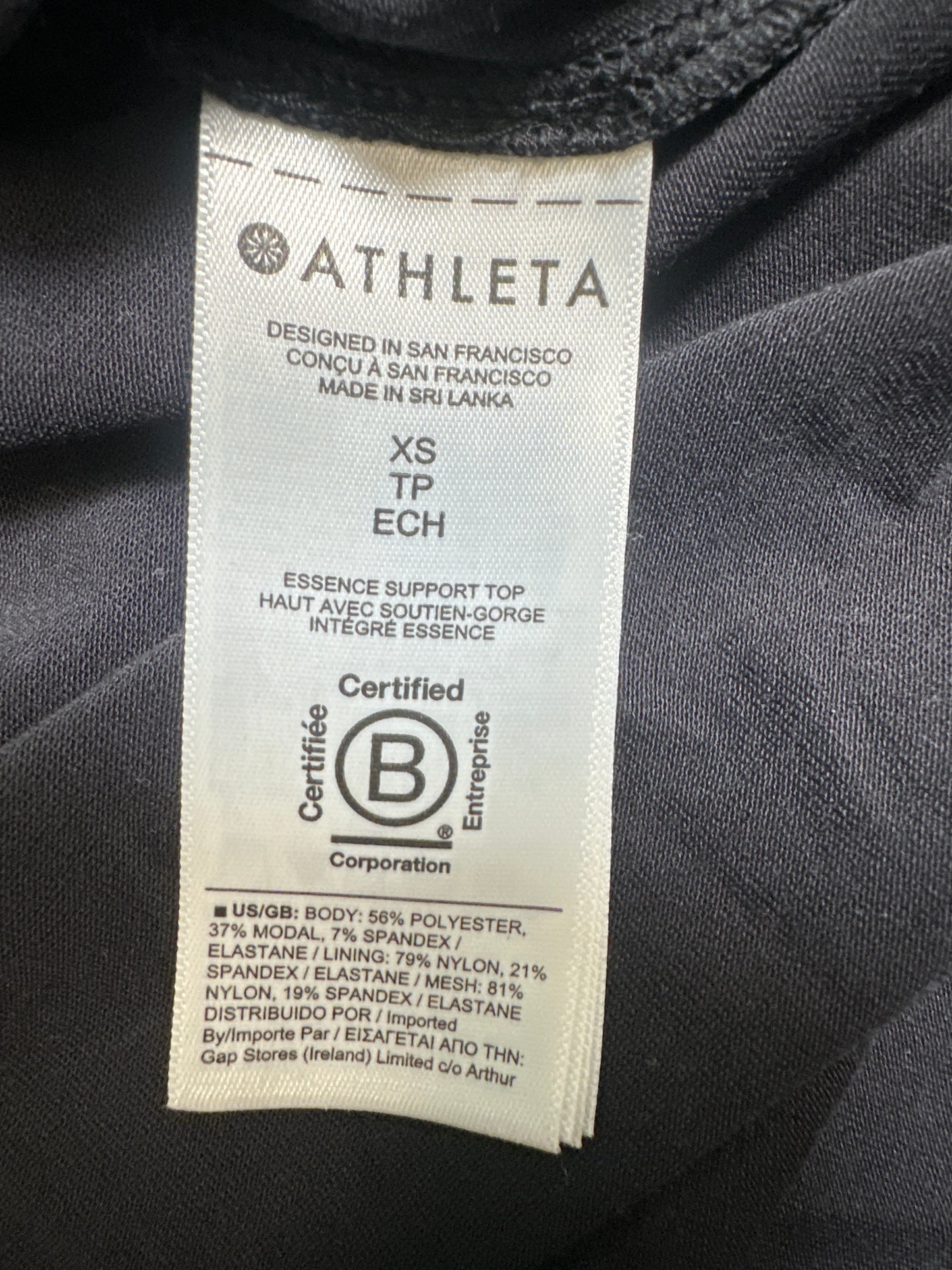 Athletic Top Short Sleeve By Athleta In Black, Size: Xs