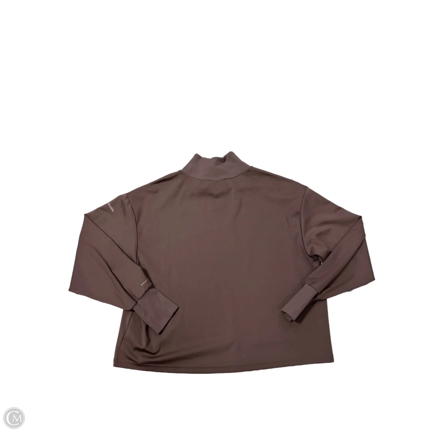 Athletic Top Long Sleeve Collar By Columbia In Brown, Size: L