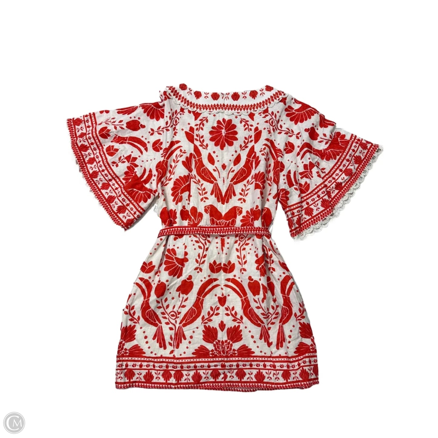 Dress Casual Short By Farm Rio In Red & White, Size: M