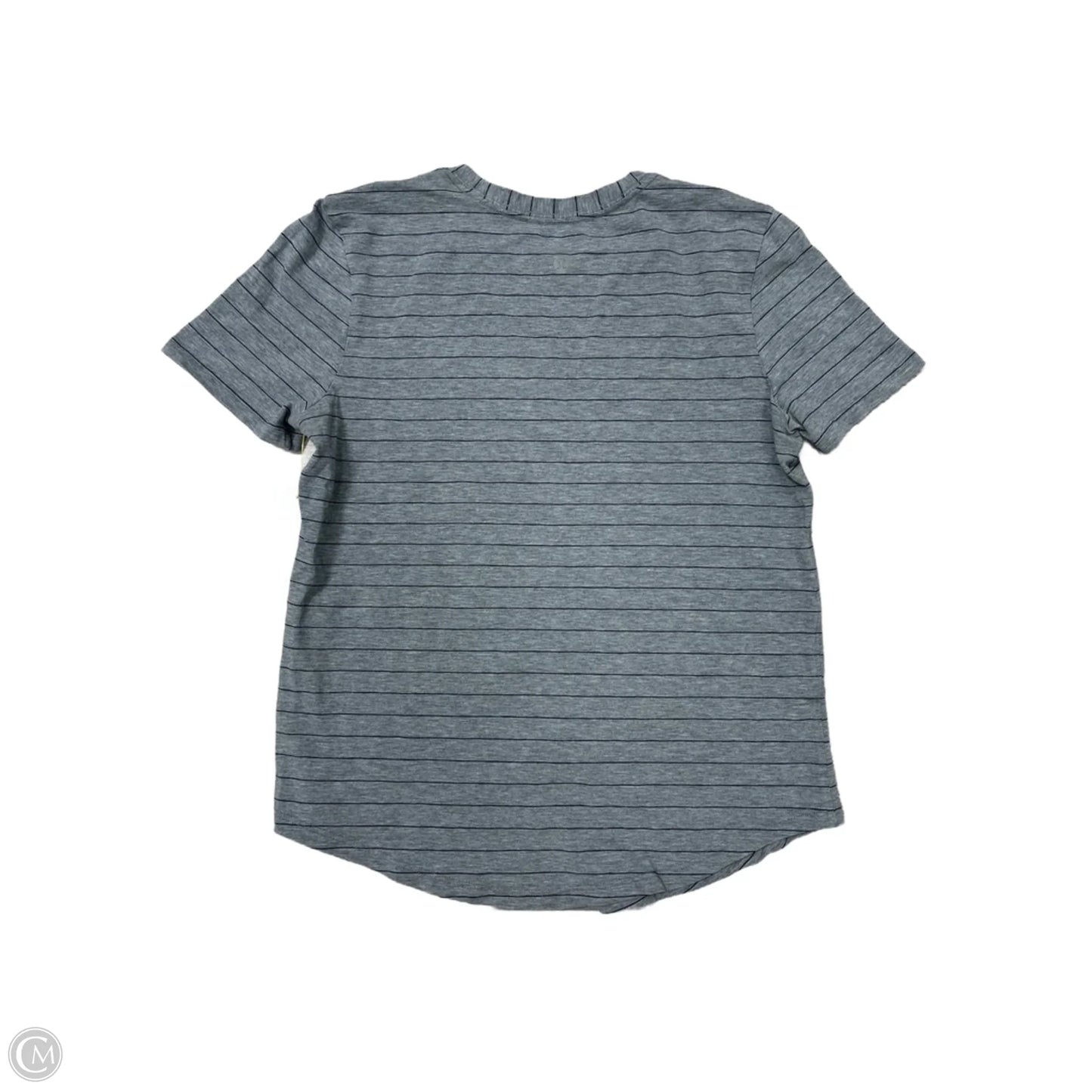 Athletic Top Short Sleeve By Lululemon In Striped Pattern, Size: S
