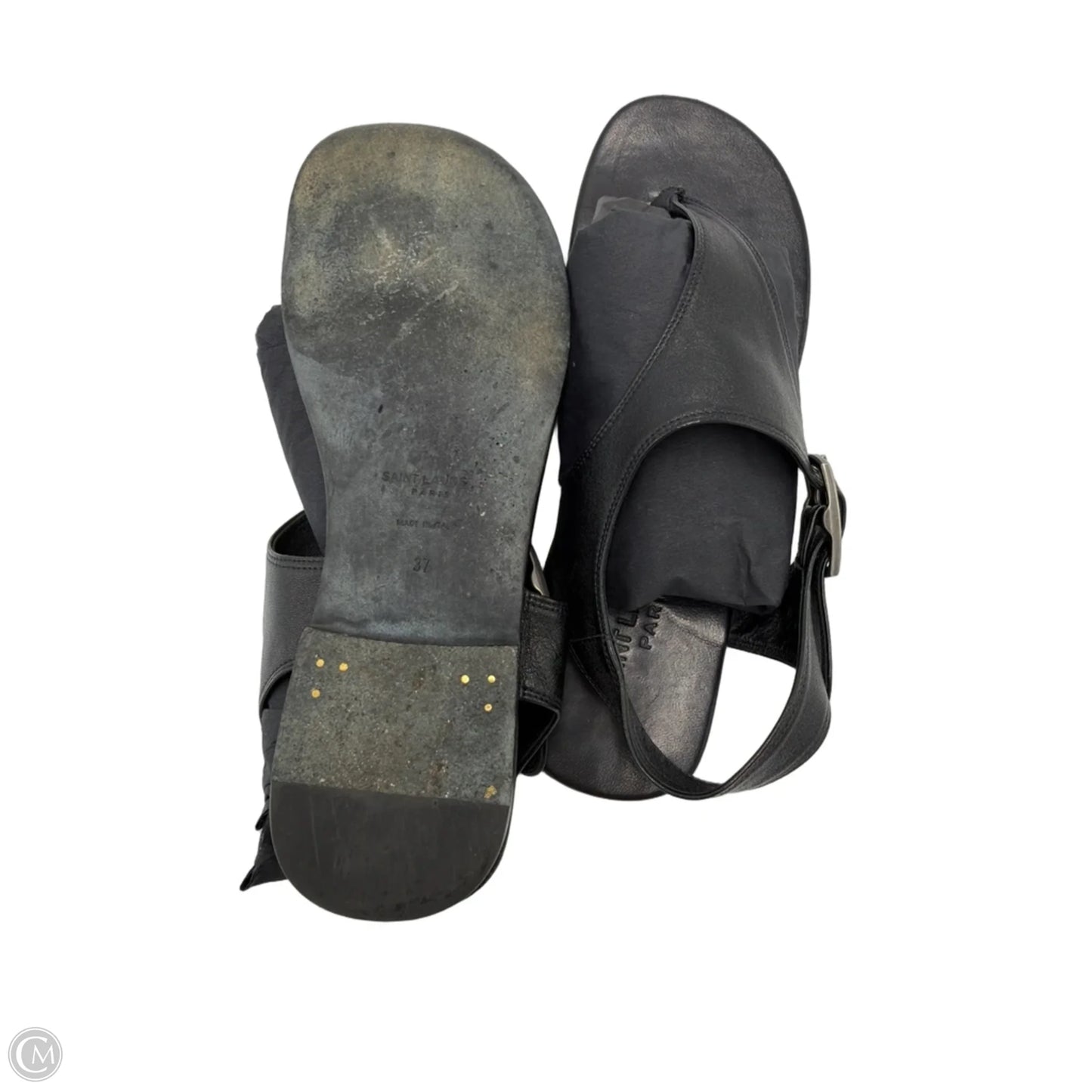Yves Saint Laurent Mojave Luxury Sandals In Black, Size: 7 (37)