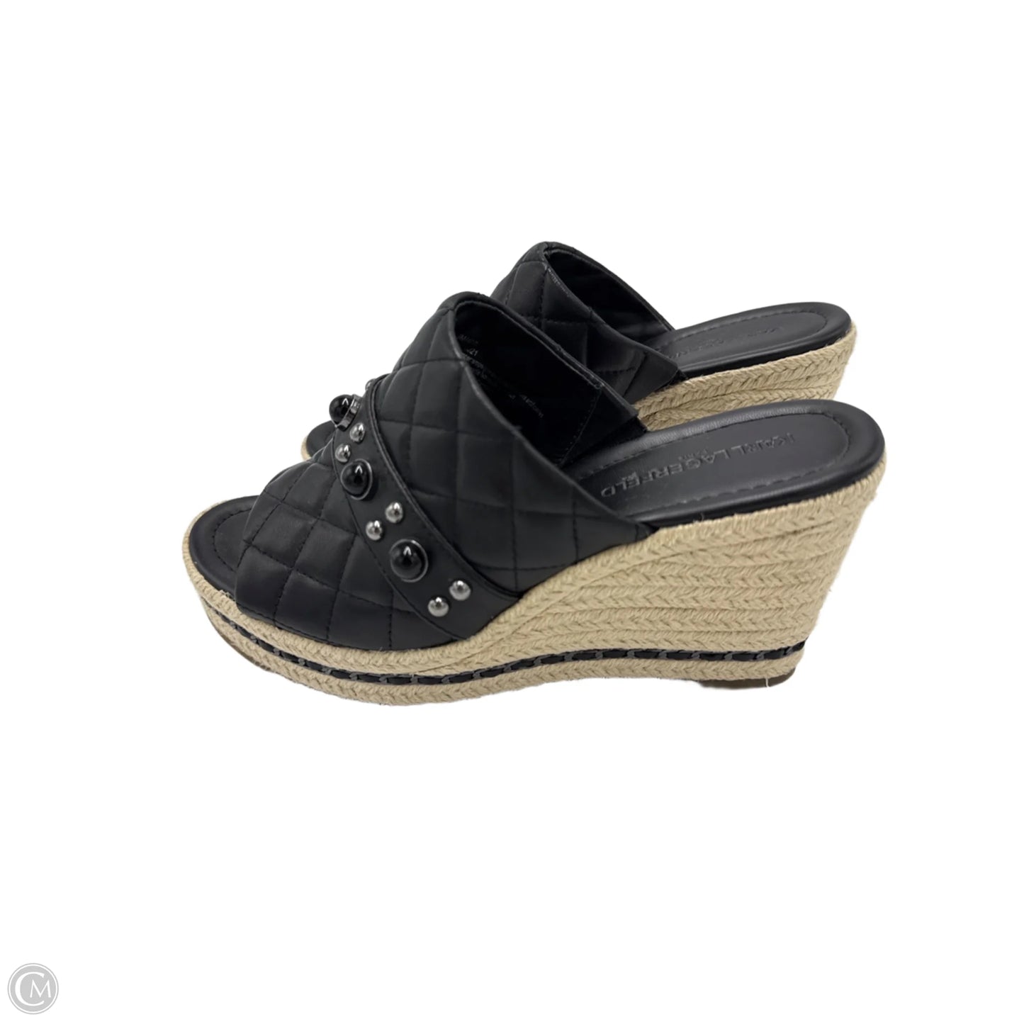 Shoes Designer By Karl Lagerfeld In Black, Size: 9