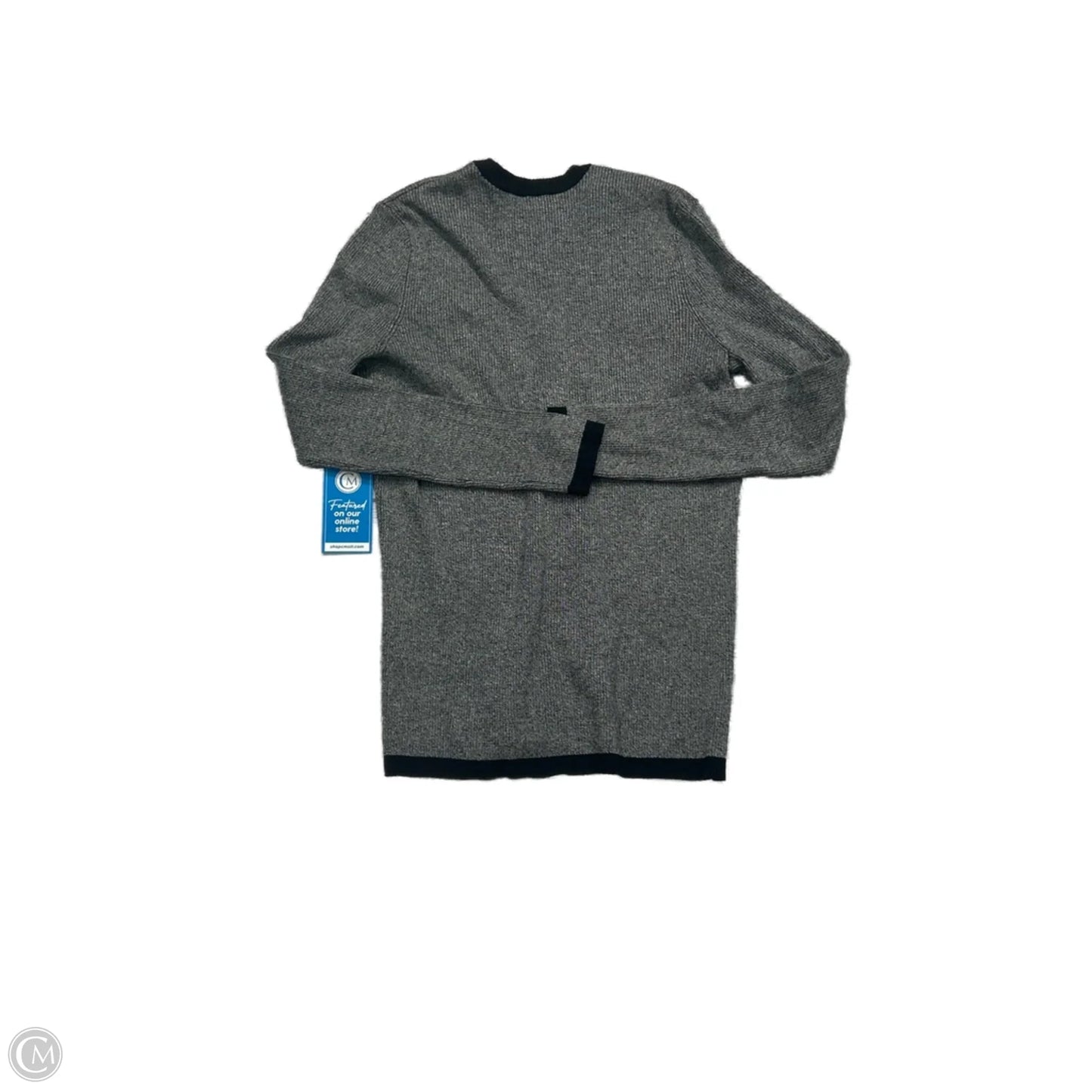 Sweater Cardigan Designer By Karl Lagerfeld In Grey, Size: M