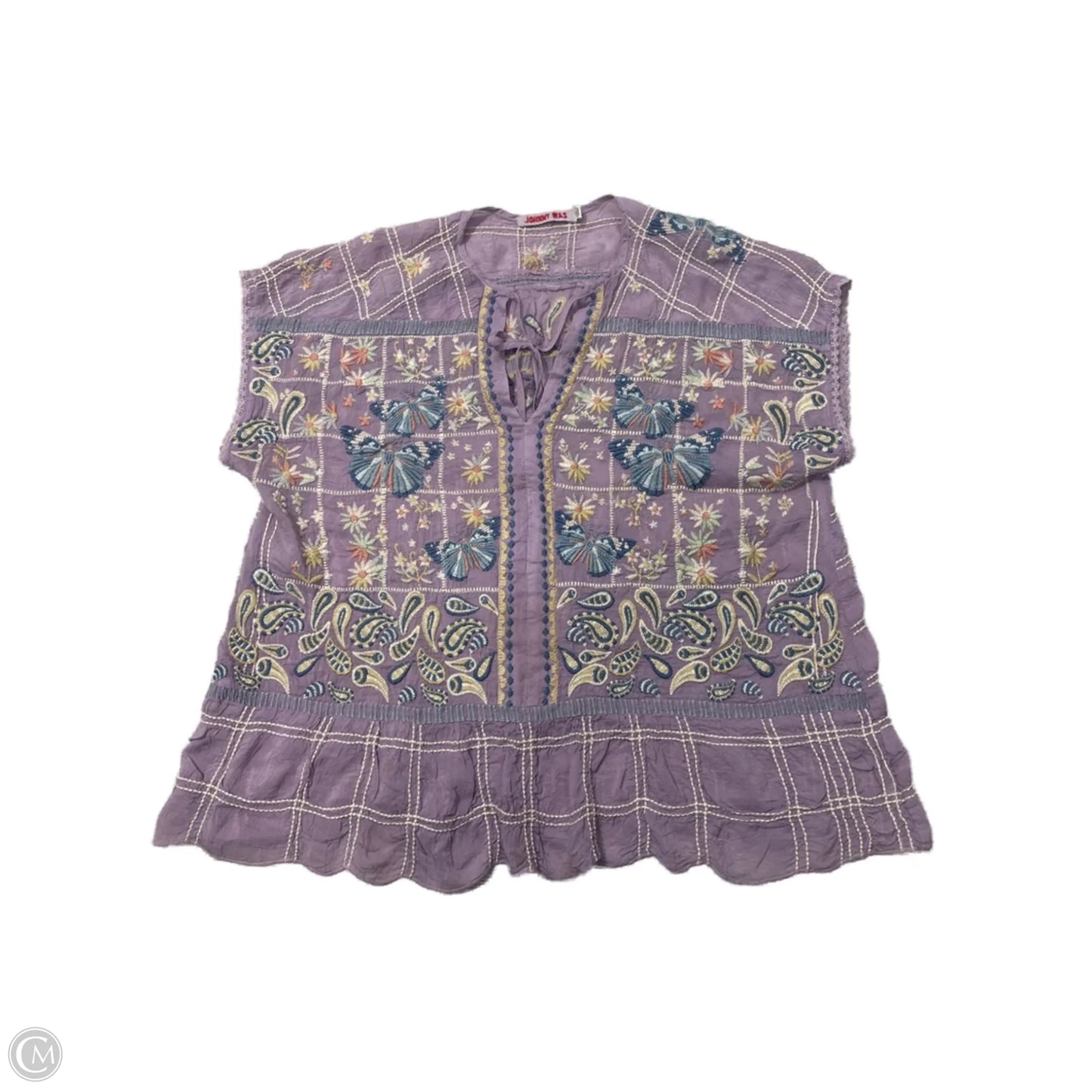 Top Short Sleeve By Johnny Was In Purple, Size: M
