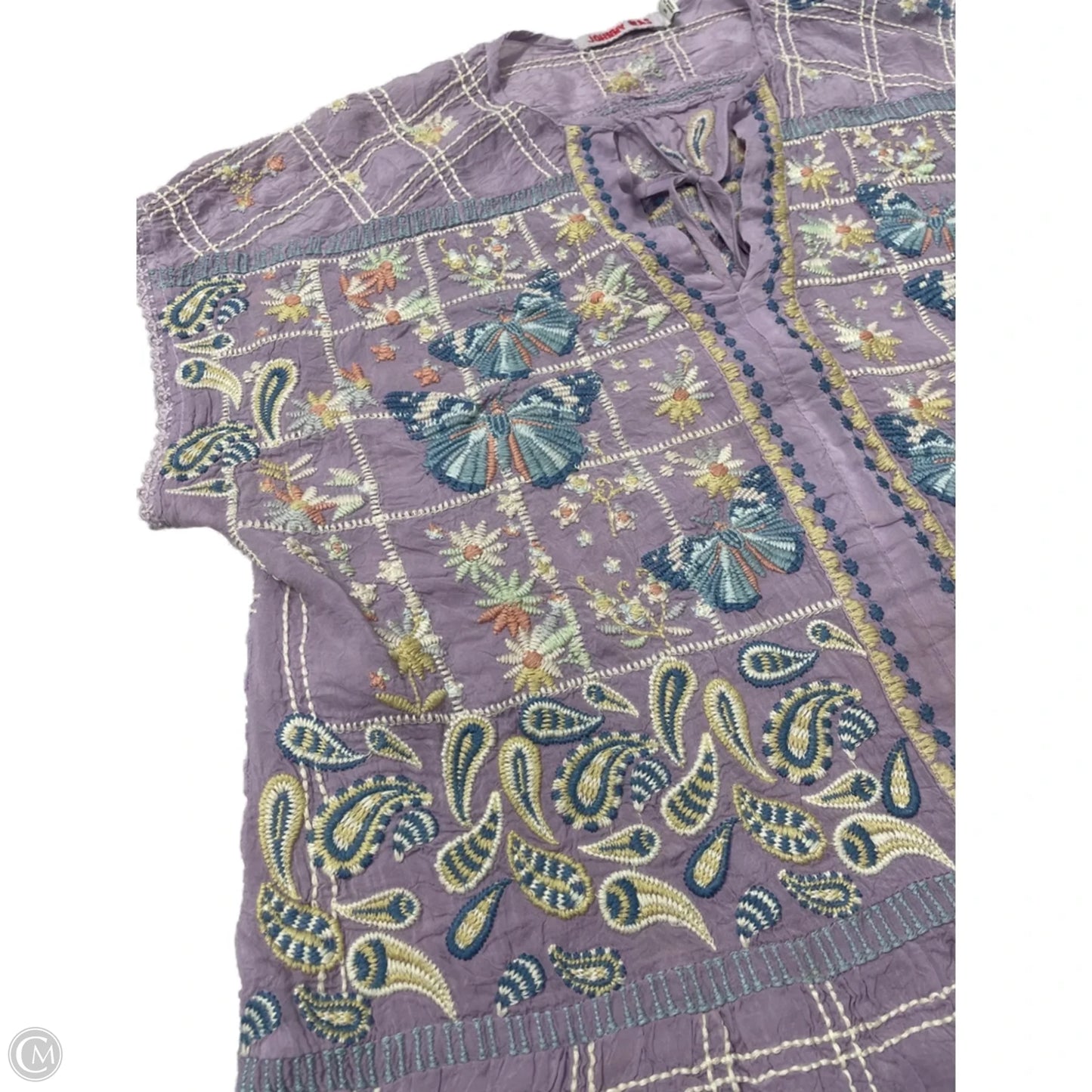 Top Short Sleeve By Johnny Was In Purple, Size: M