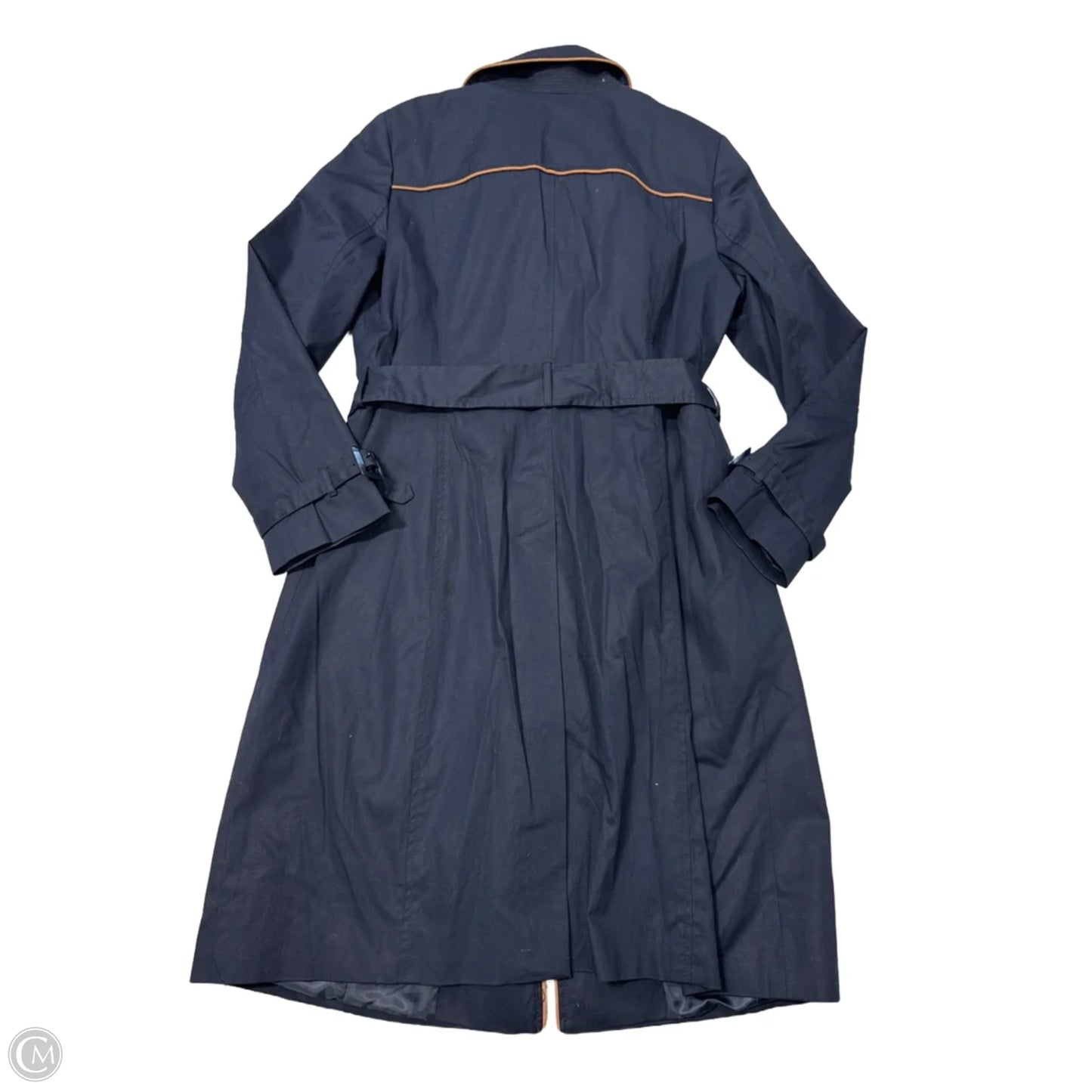 Coat Trench Coat By Talbots In Navy, Size: L