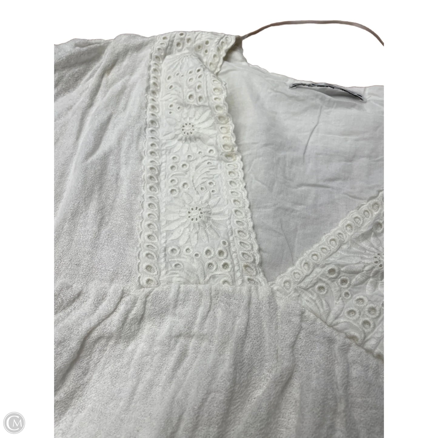 Top Short Sleeve By Zara In White, Size: Xxl