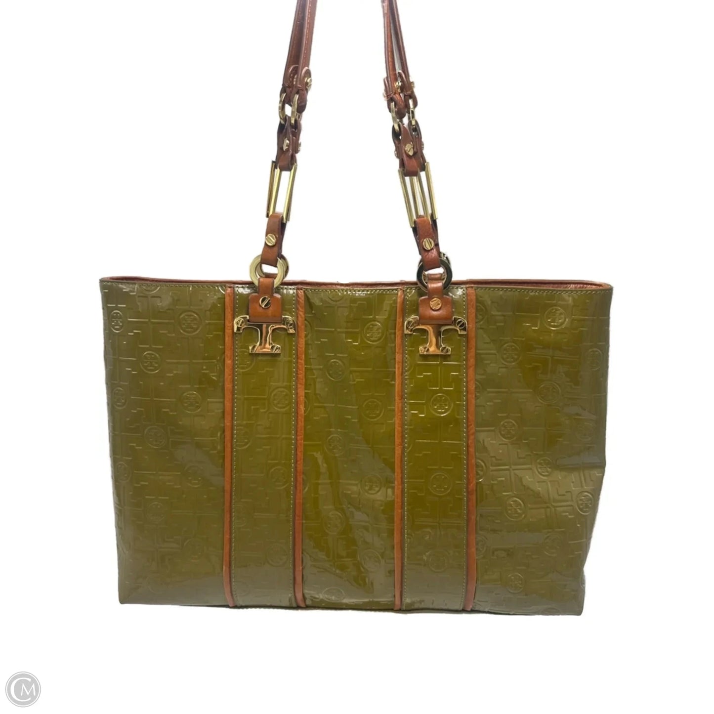Tory Burch Patent Leather Logo Designer Handbag / Tote
