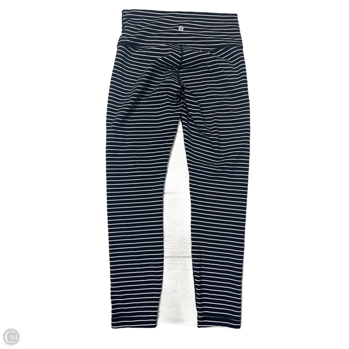 Athletic Leggings By Lululemon In Striped Pattern, Size: M