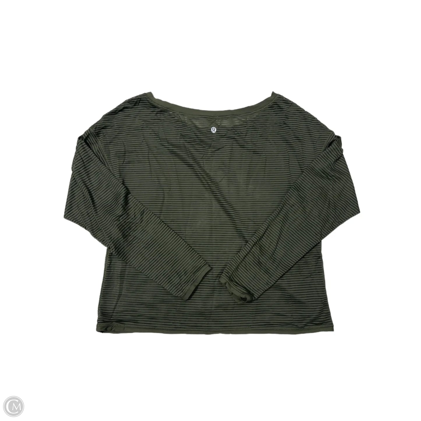 Athletic Top Long Sleeve Collar By Lululemon In Green, Size: S
