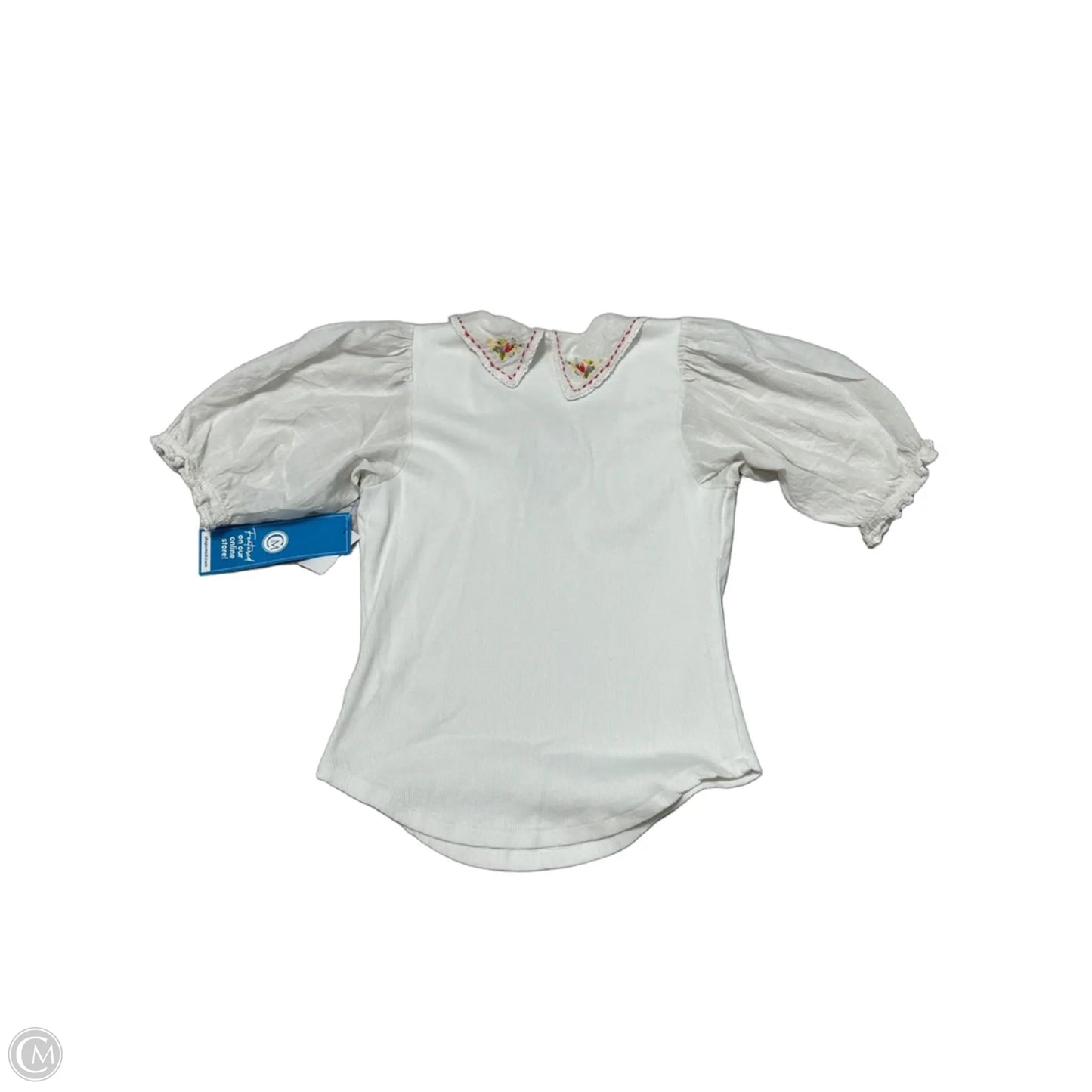 Top Short Sleeve By Anthropologie In White, Size: M