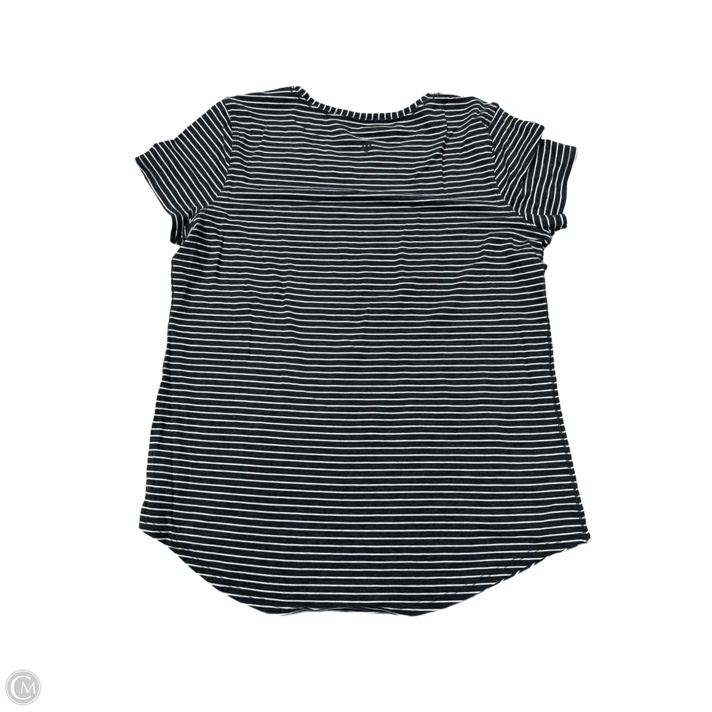 Athletic Top Short Sleeve By Lululemon In Striped Pattern, Size: M
