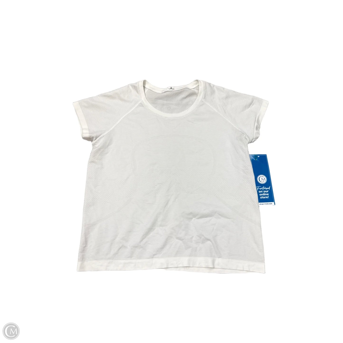 Athletic Top Short Sleeve By Lululemon In White, Size: L