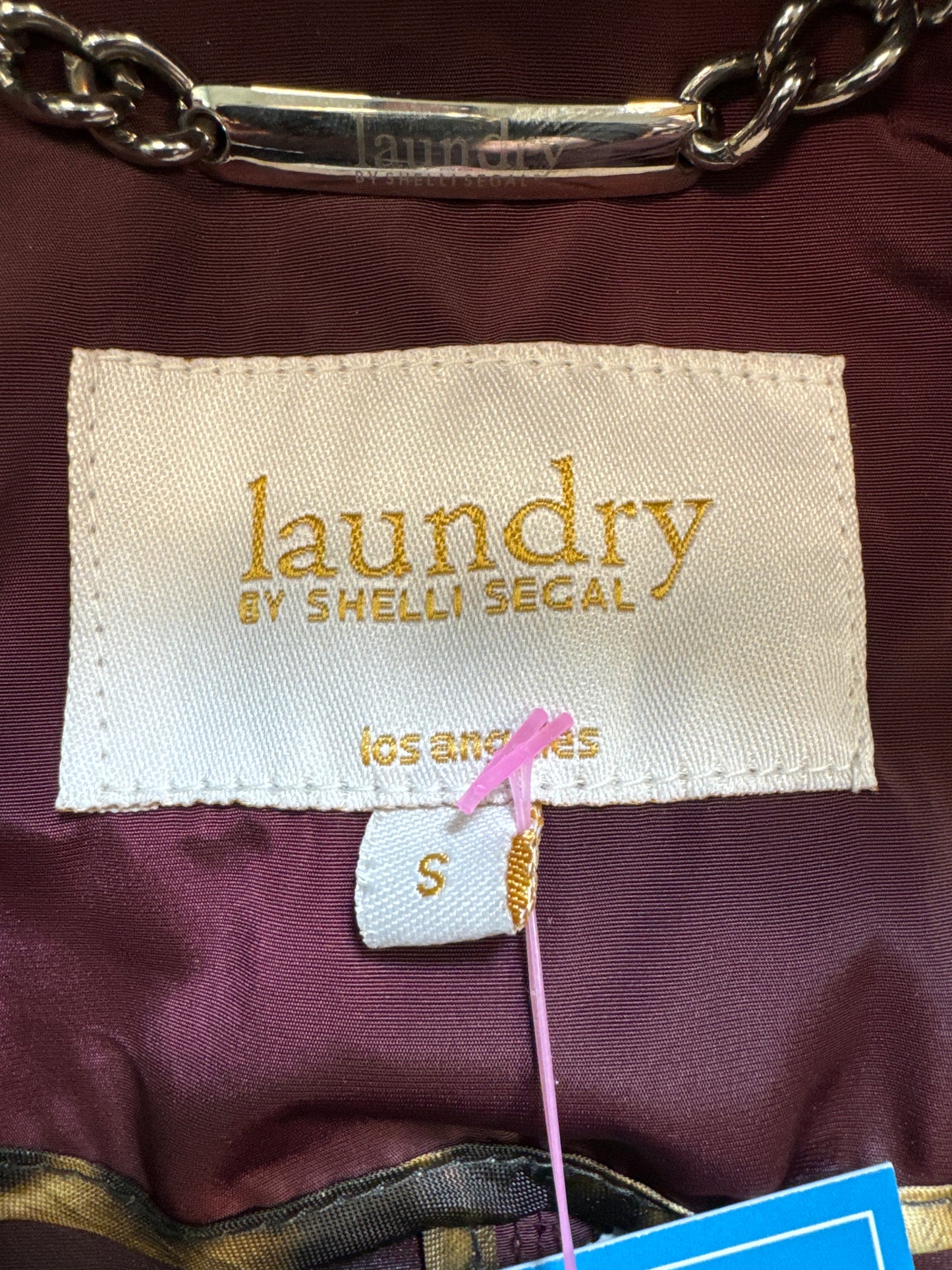 Coat Raincoat By Laundry In Maroon, Size: S
