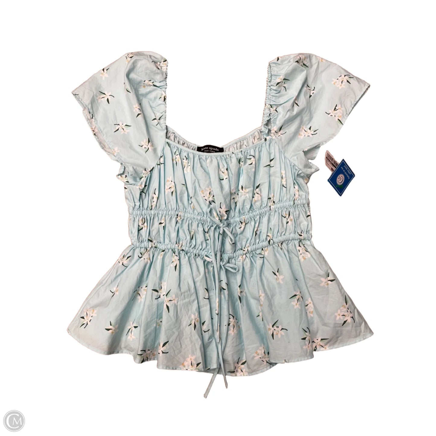 Top Short Sleeve Designer By Kate Spade In Blue, Size: M