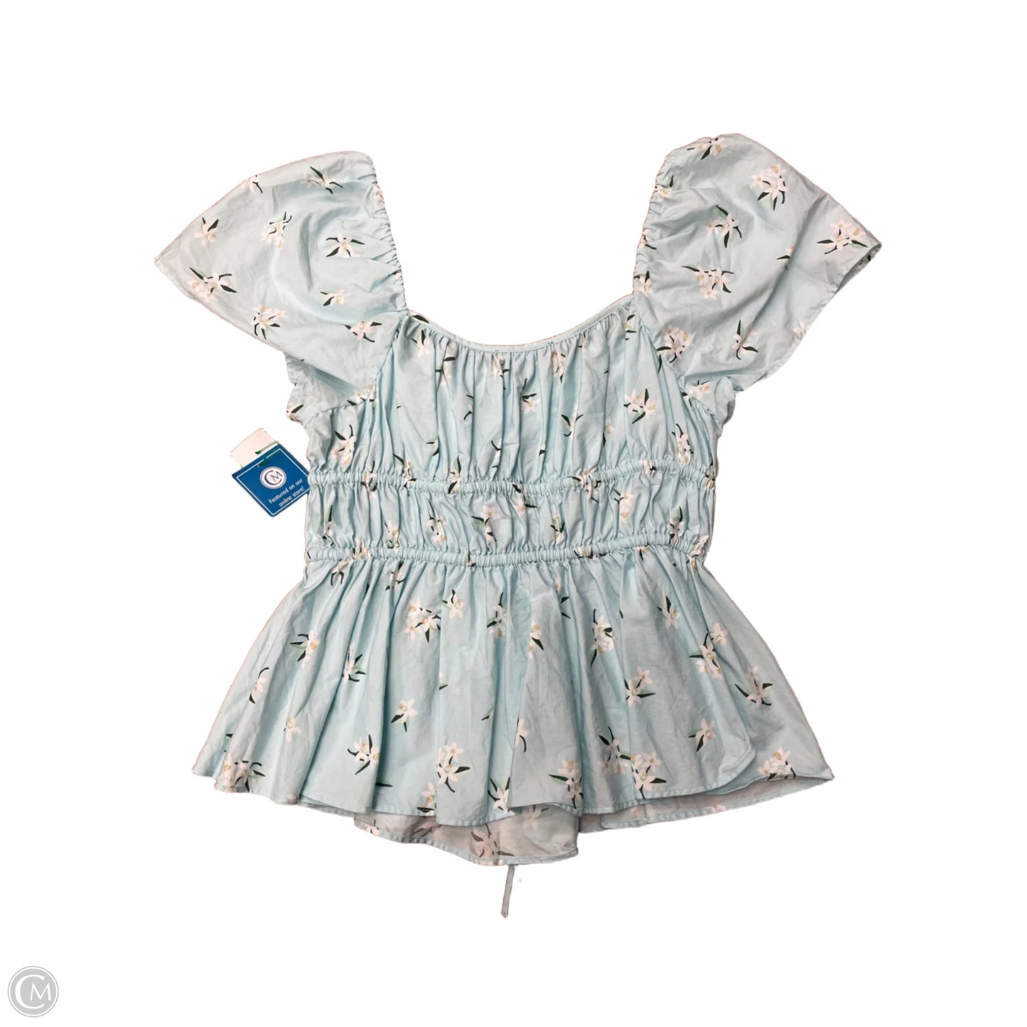 Top Short Sleeve Designer By Kate Spade In Blue, Size: M