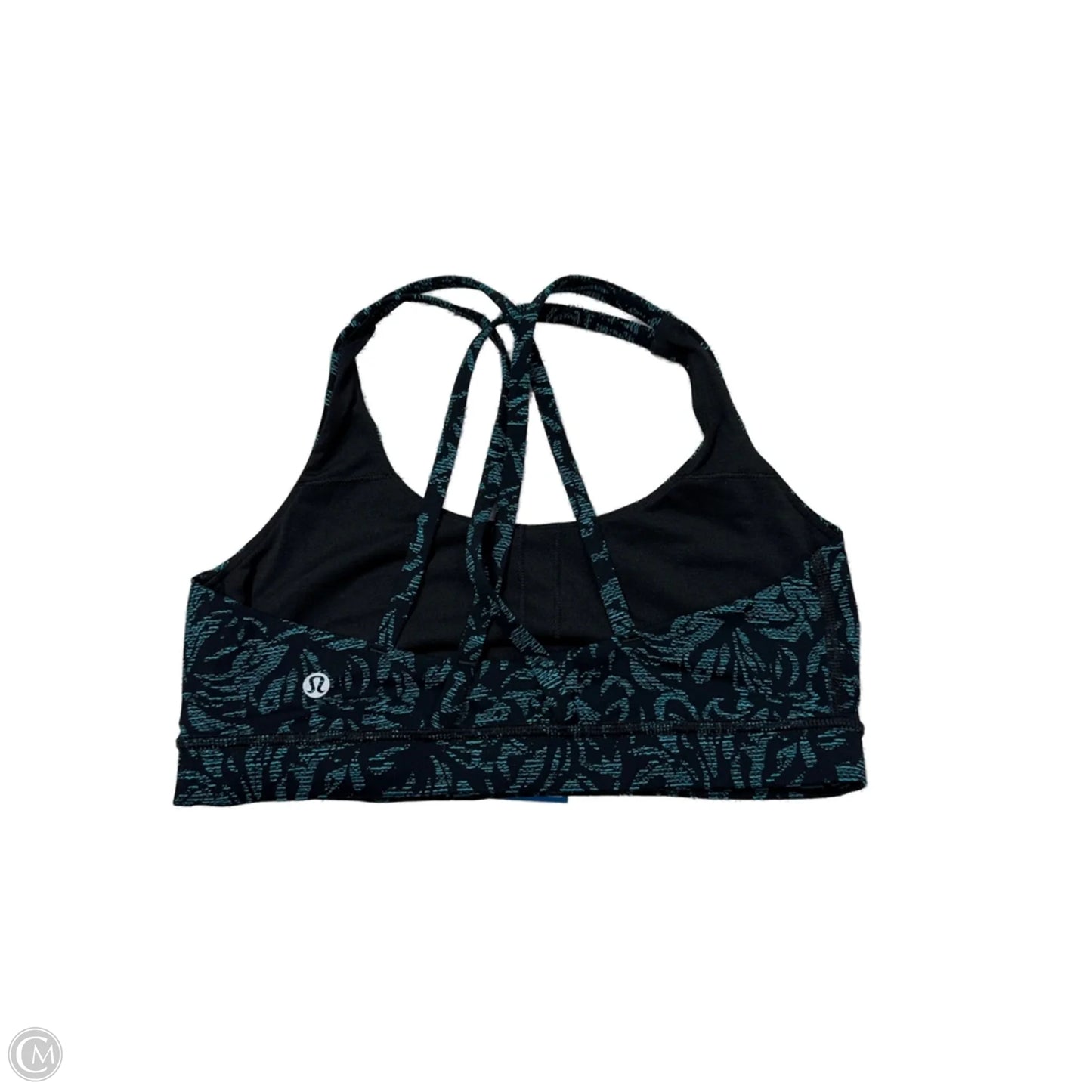 Athletic Bra By Lululemon In Black & Green, Size: 8