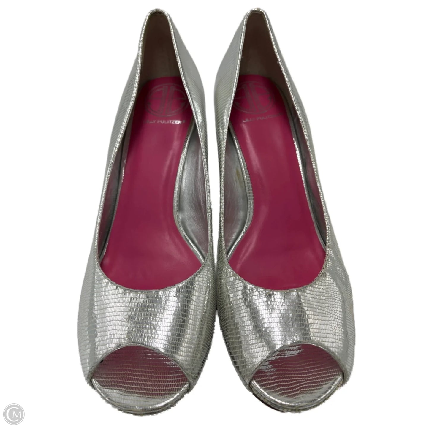 Shoes Designer By Lilly Pulitzer In Silver, Size: 9.5