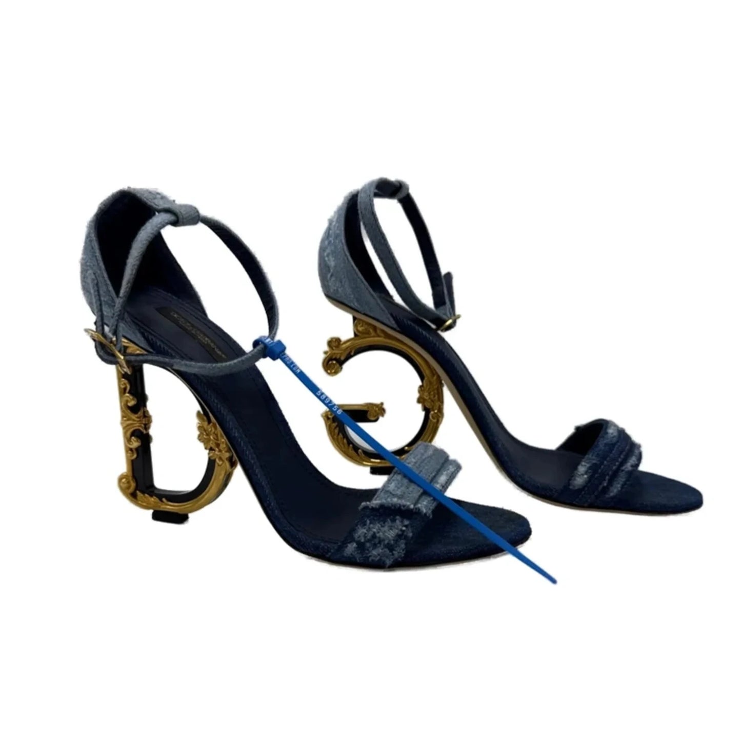 Dolce & Gabbana Barocco DG Luxury Designer Heels, Size: 10