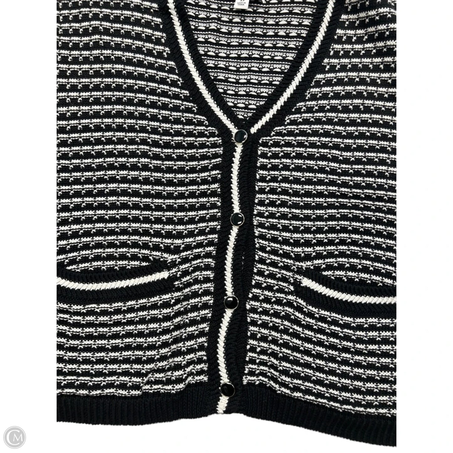Vest Sweater By Evereve In Black & White, Size: Xs