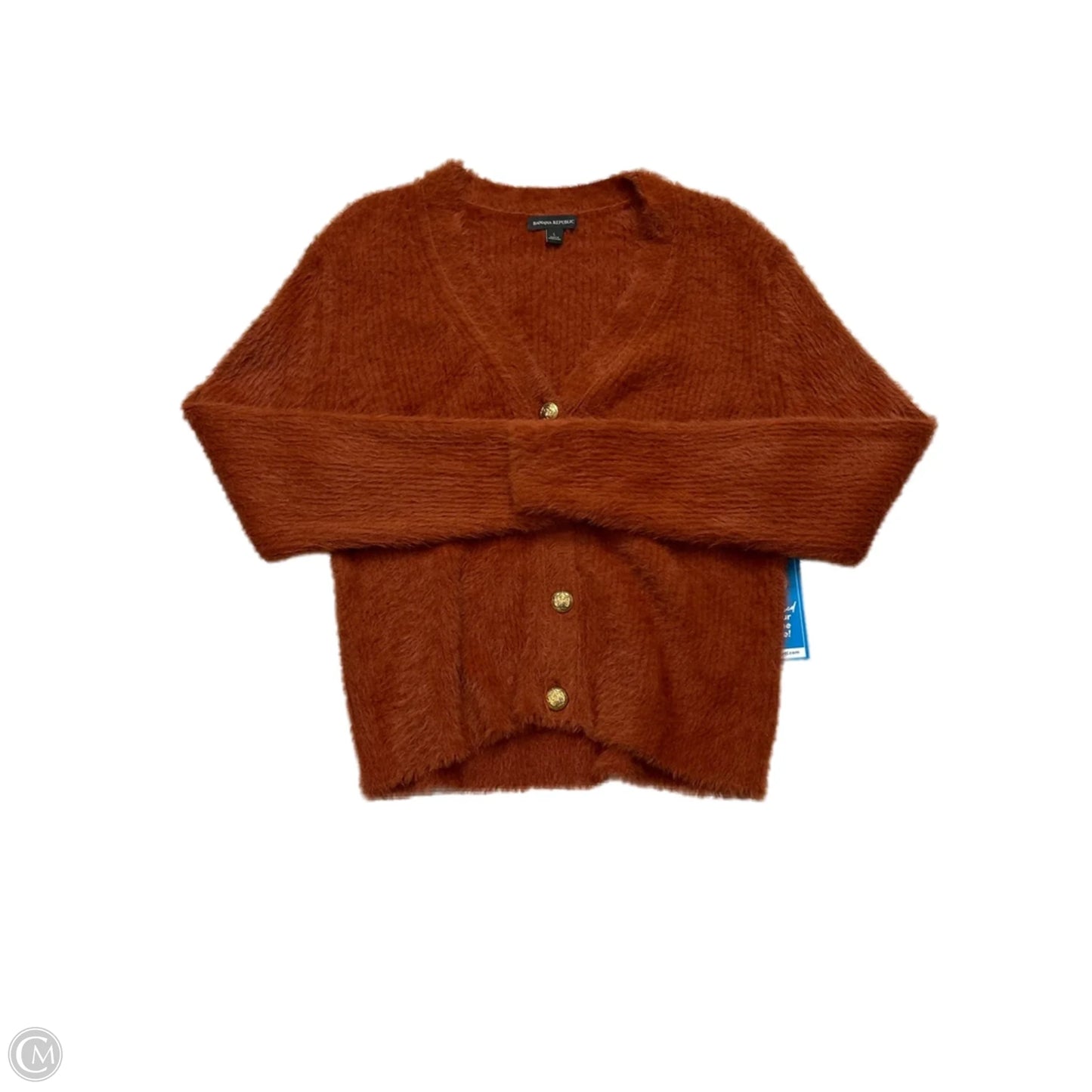 Sweater Cardigan By Banana Republic In Orange, Size: L