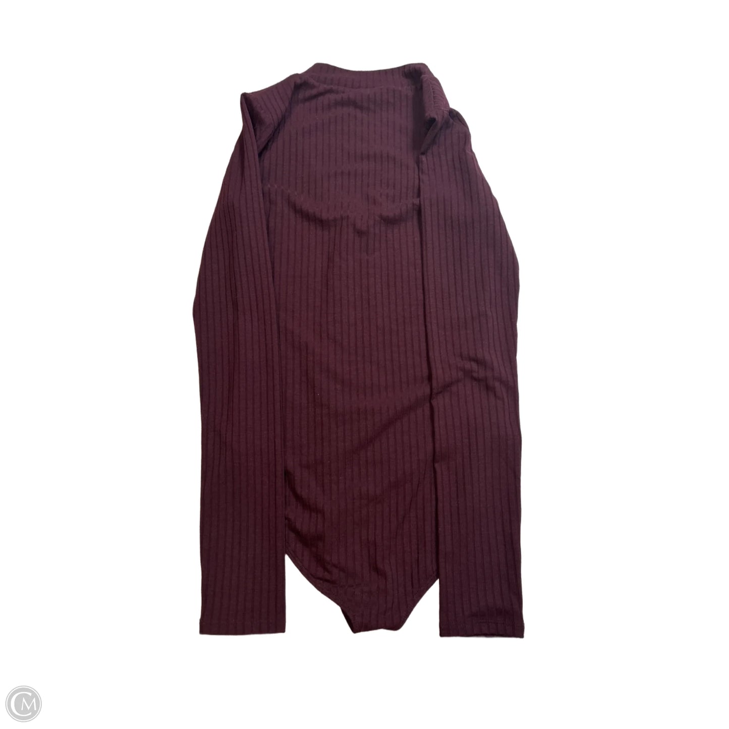 Top Long Sleeve By Good American In Maroon, Size: Xs
