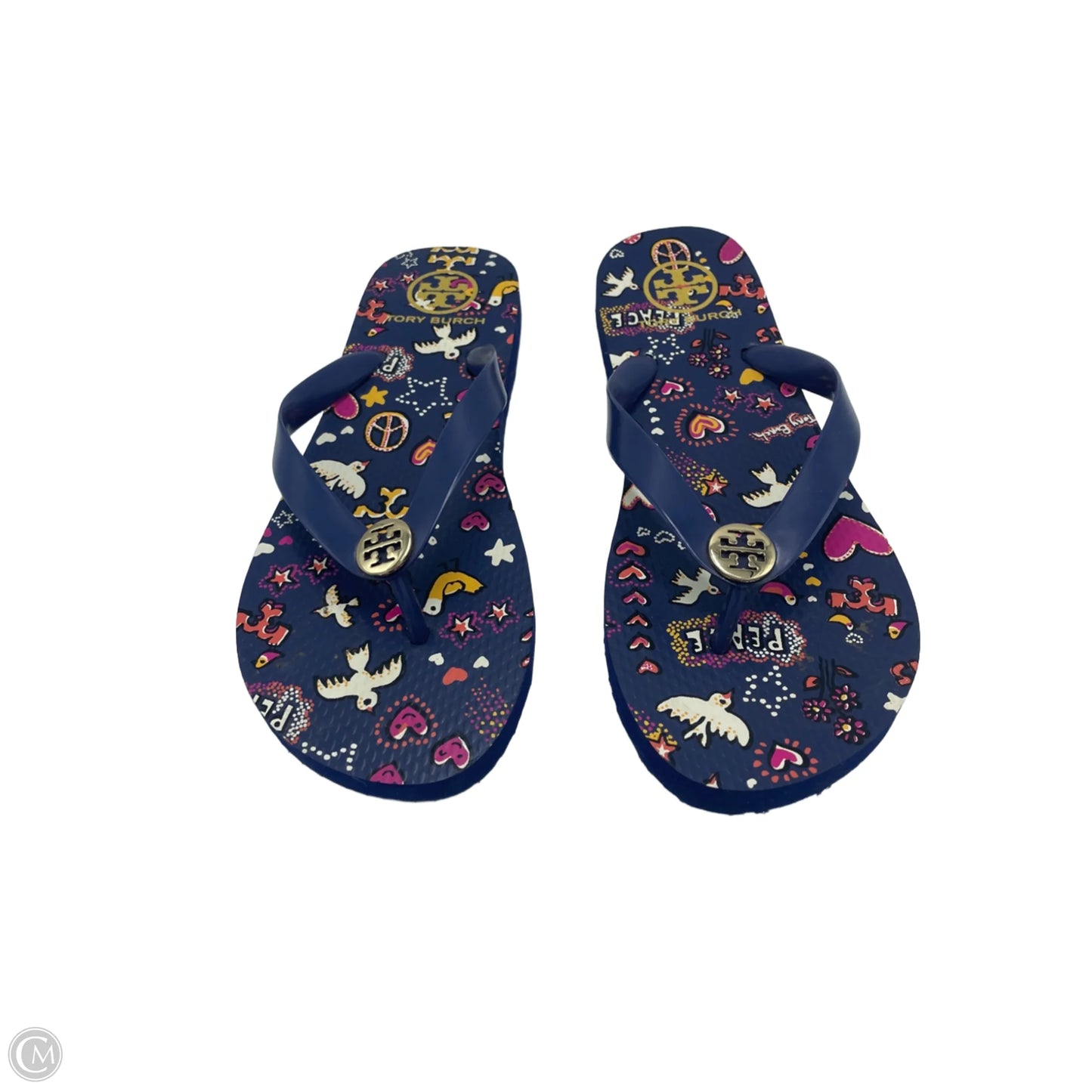 Sandals Designer By Tory Burch In Navy, Size: 9