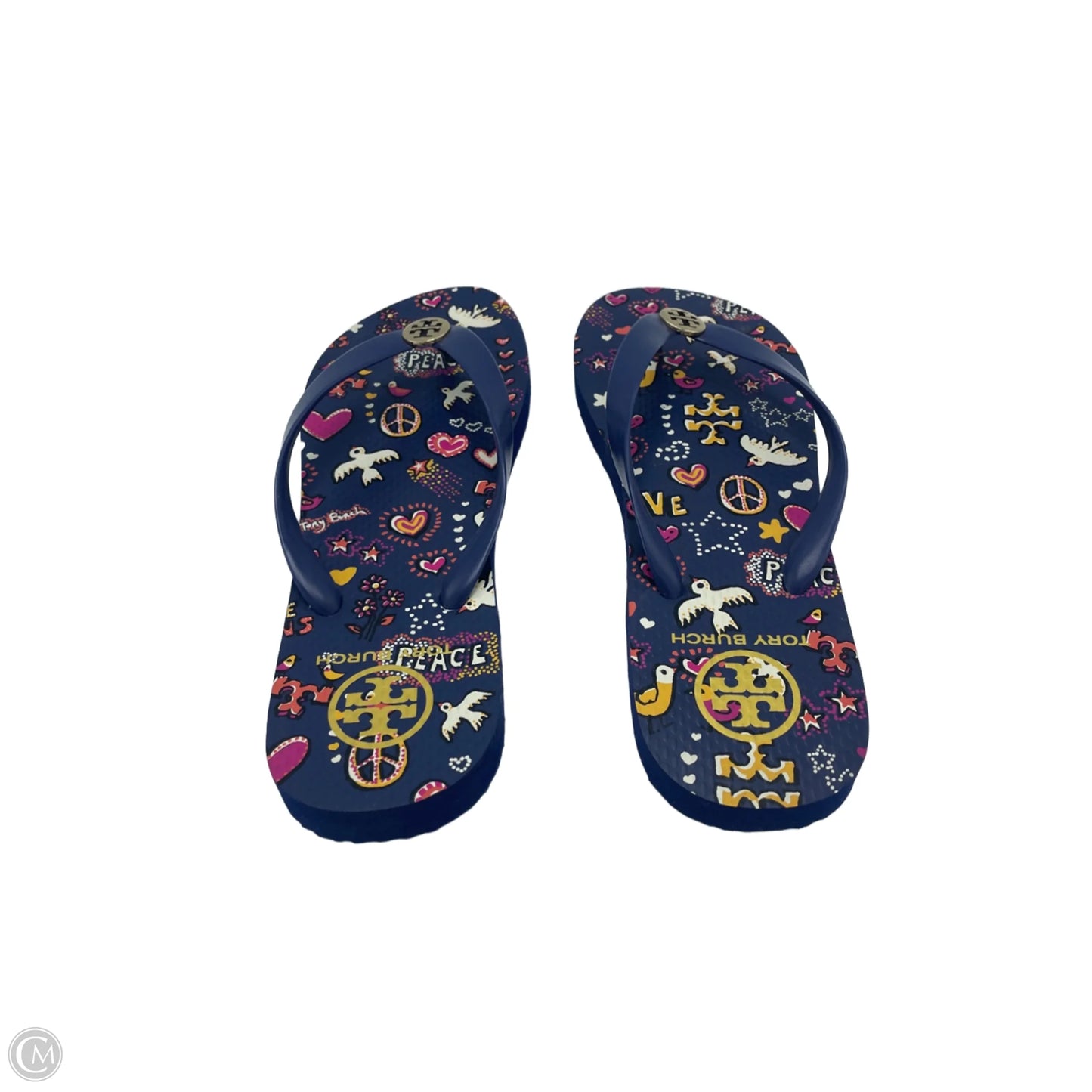 Sandals Designer By Tory Burch In Navy, Size: 9